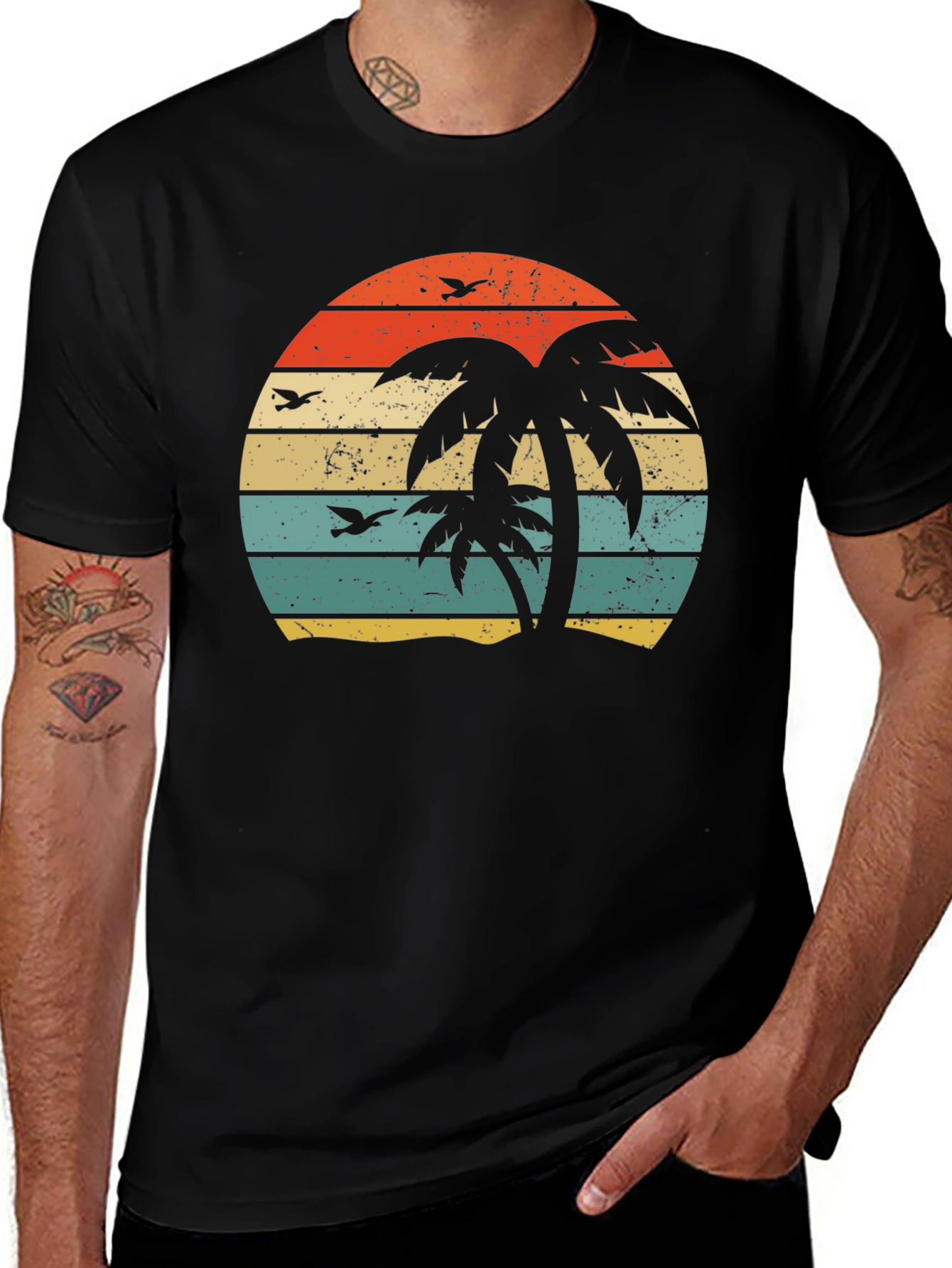 Retro Palm Tree Sunset Graphic Tee
