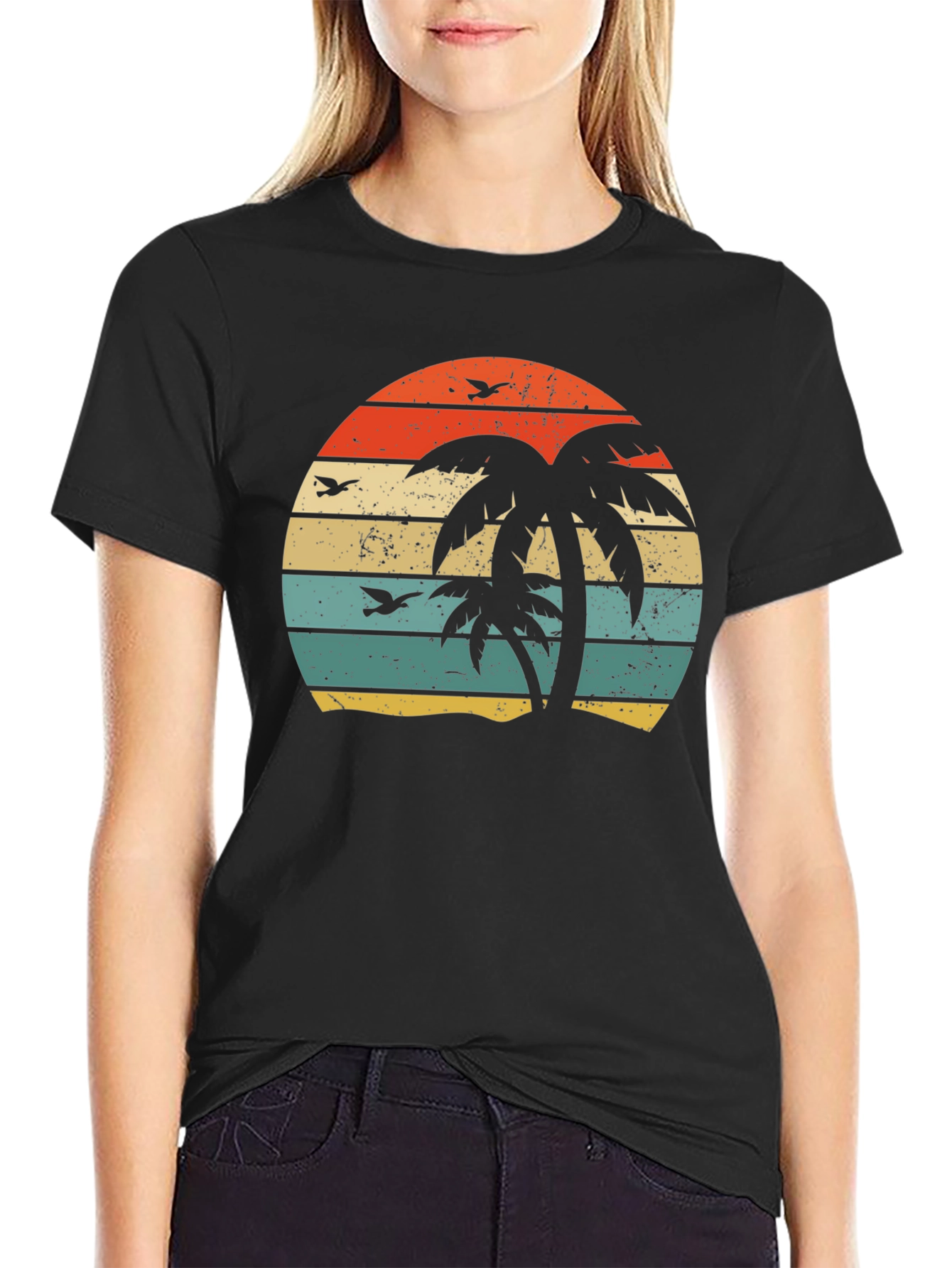 Retro Palm Tree Sunset Graphic Tee