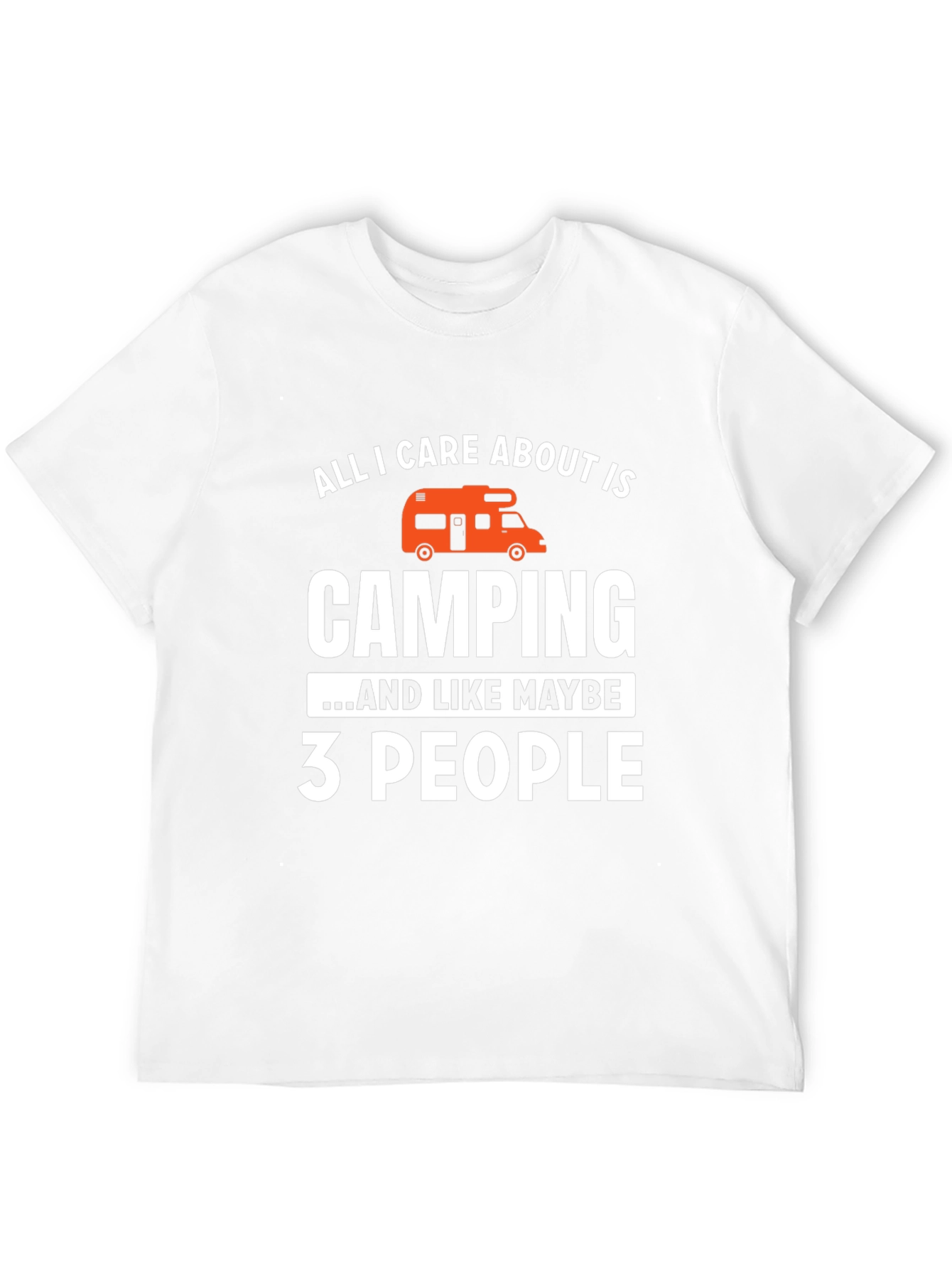 Camping and 3 People Black Graphic T-Shirt
