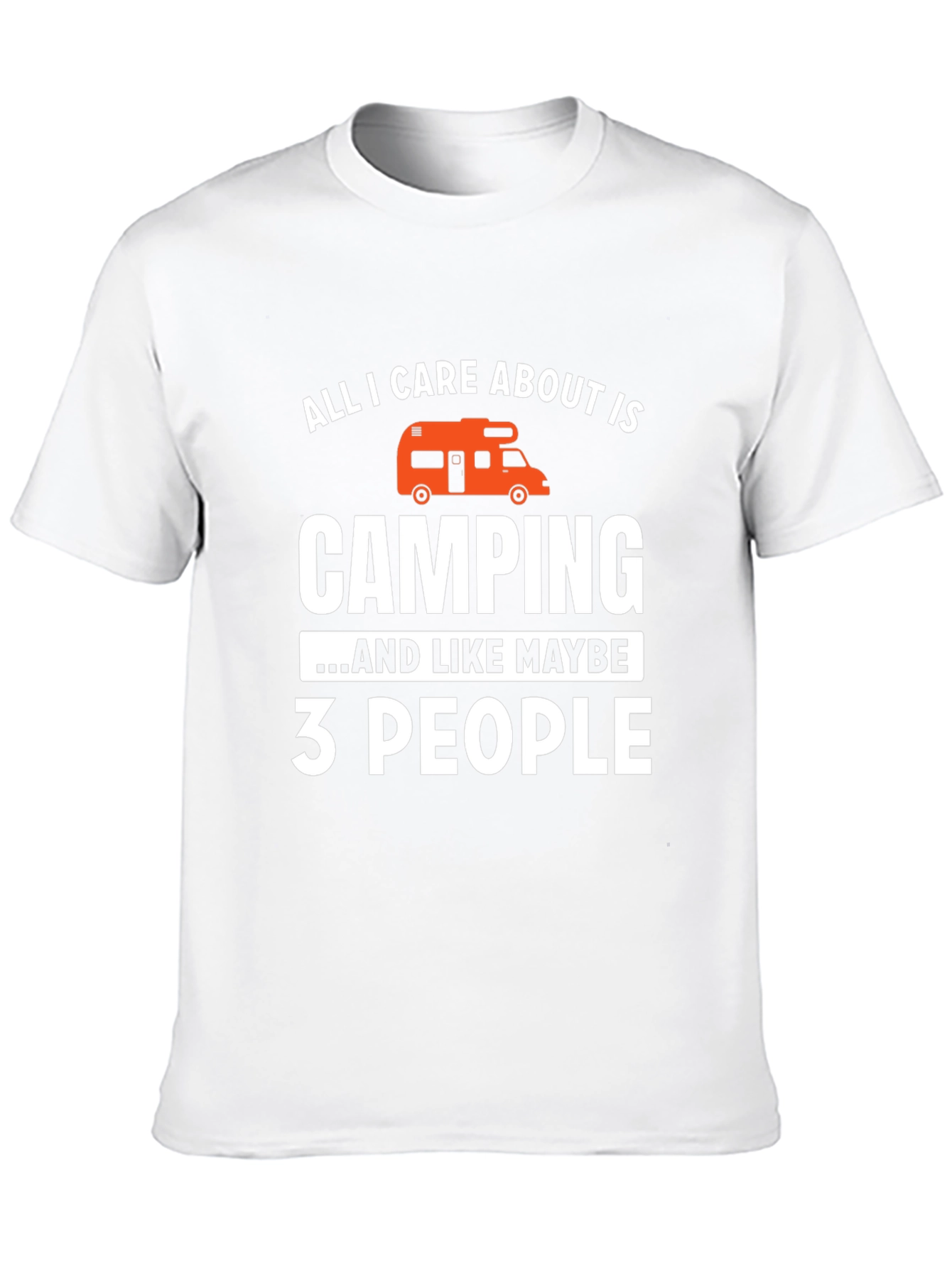 Camping and 3 People Black Graphic T-Shirt