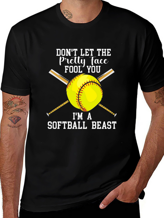 Softball Beast Graphic Tee - Dont Let the Pretty Face Fool You