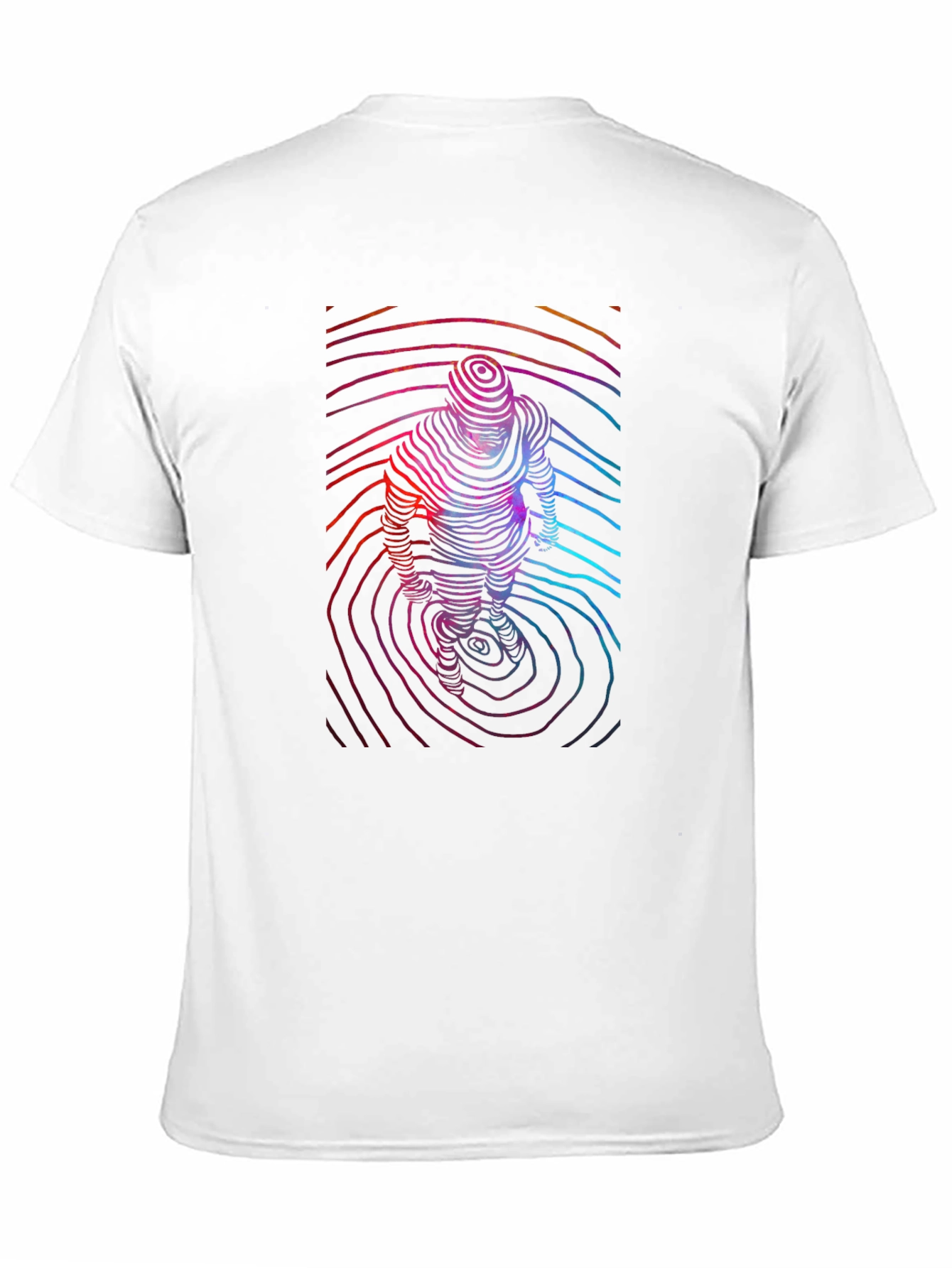 Abstract Topographic Figure Print Mens Black Tee