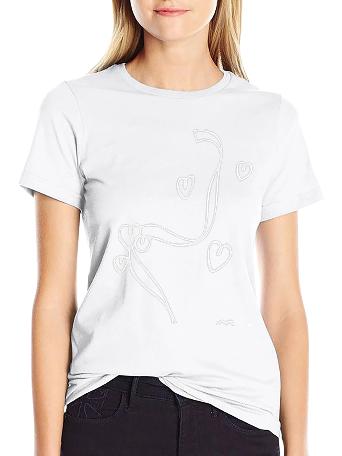 Heart Line Art Black Tee