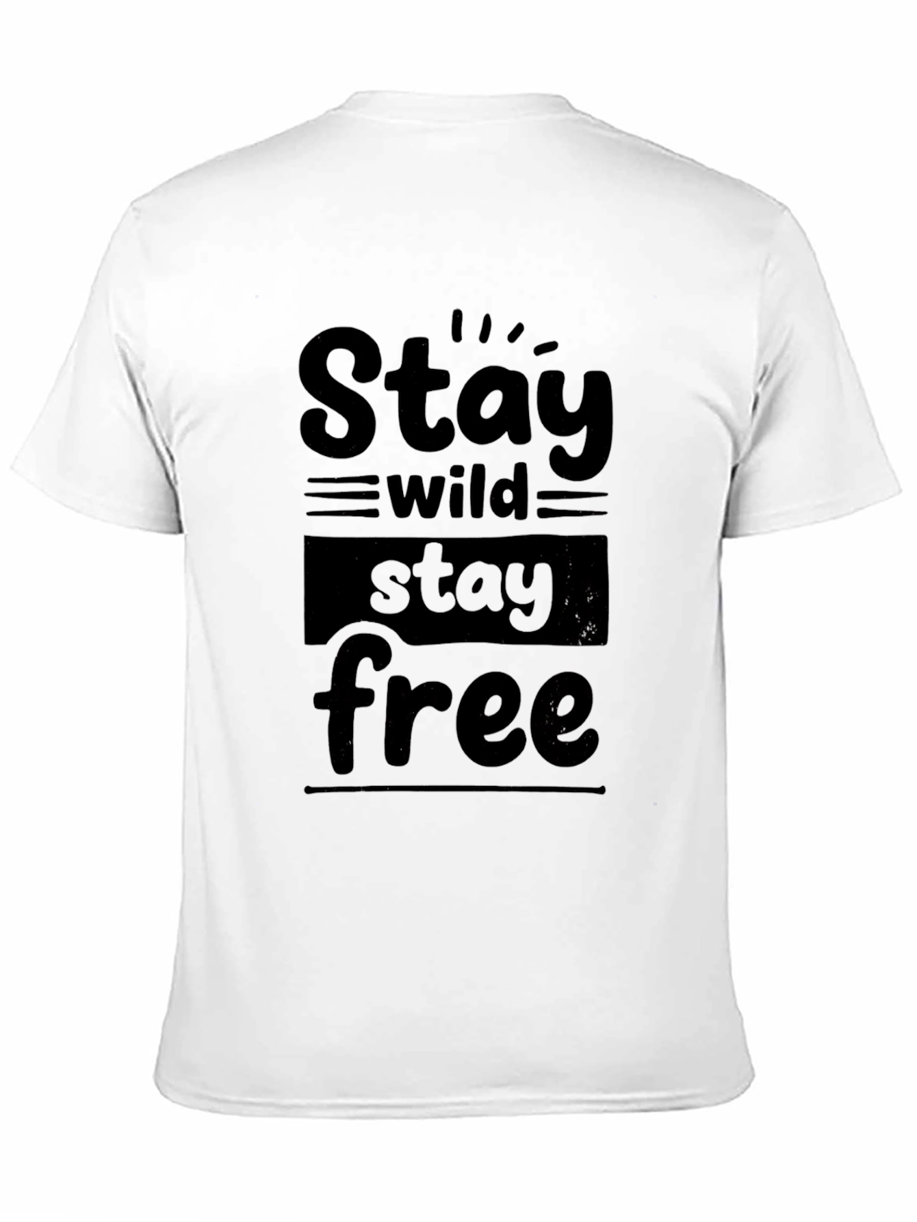 Stay Wild Stay Free Graphic Black T-Shirt