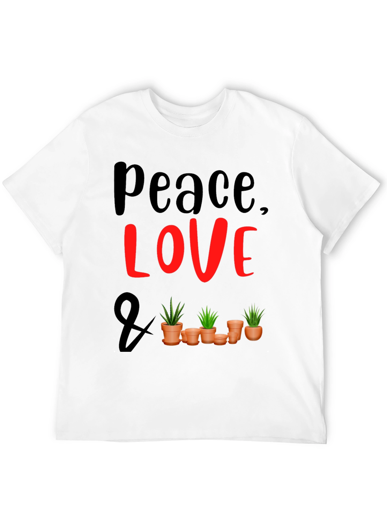 Peace Love & Plants Graphic Tee - Black
