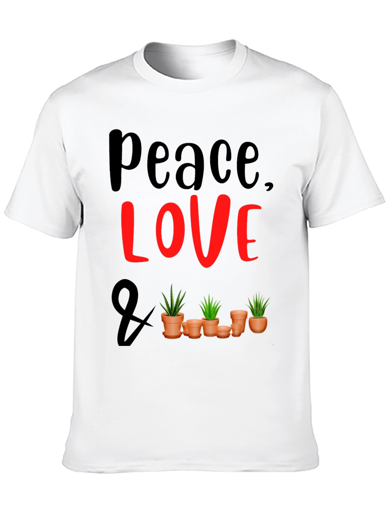 Peace Love & Plants Graphic Tee - Black