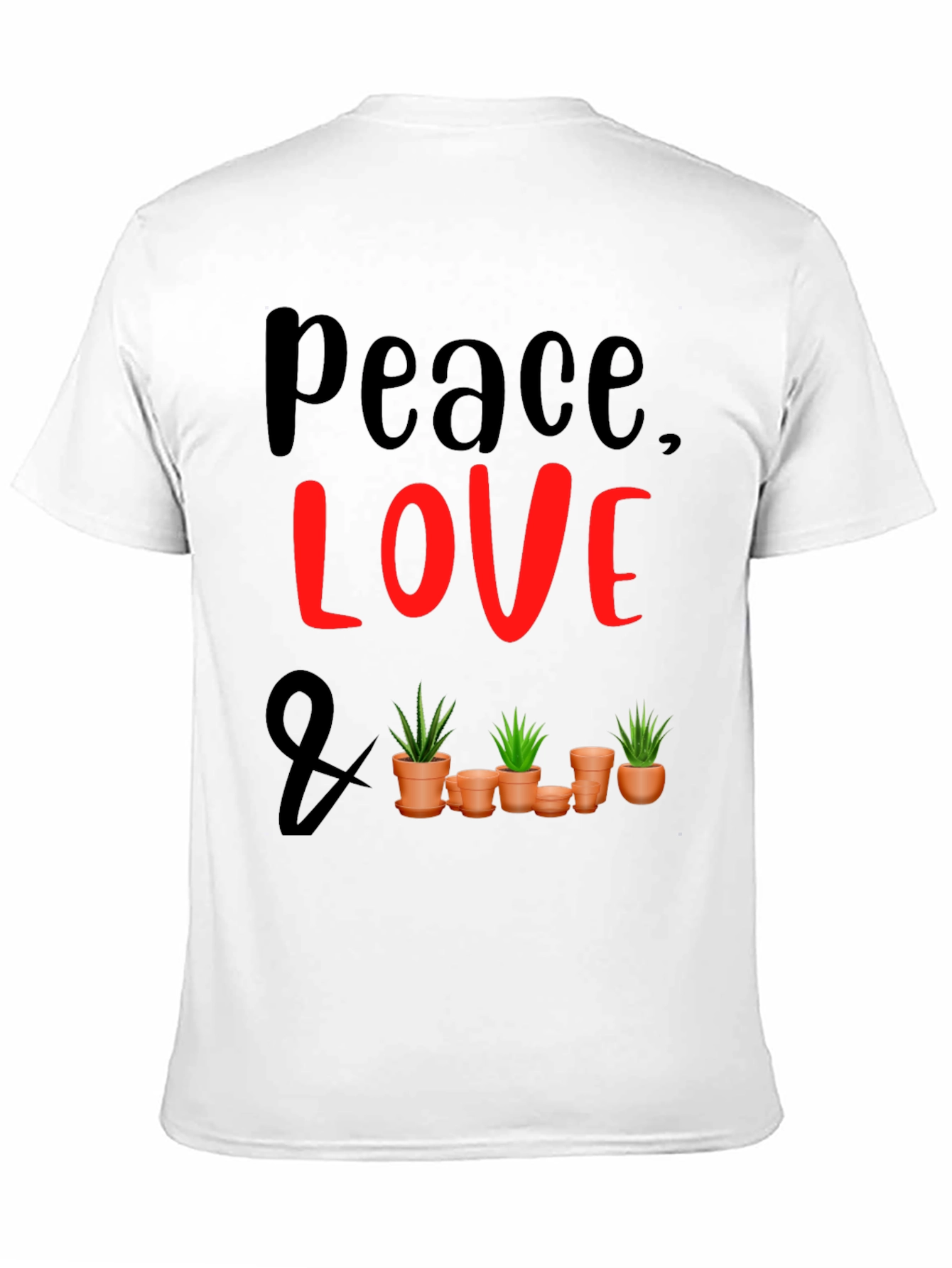 Peace Love & Plants Graphic Tee - Black