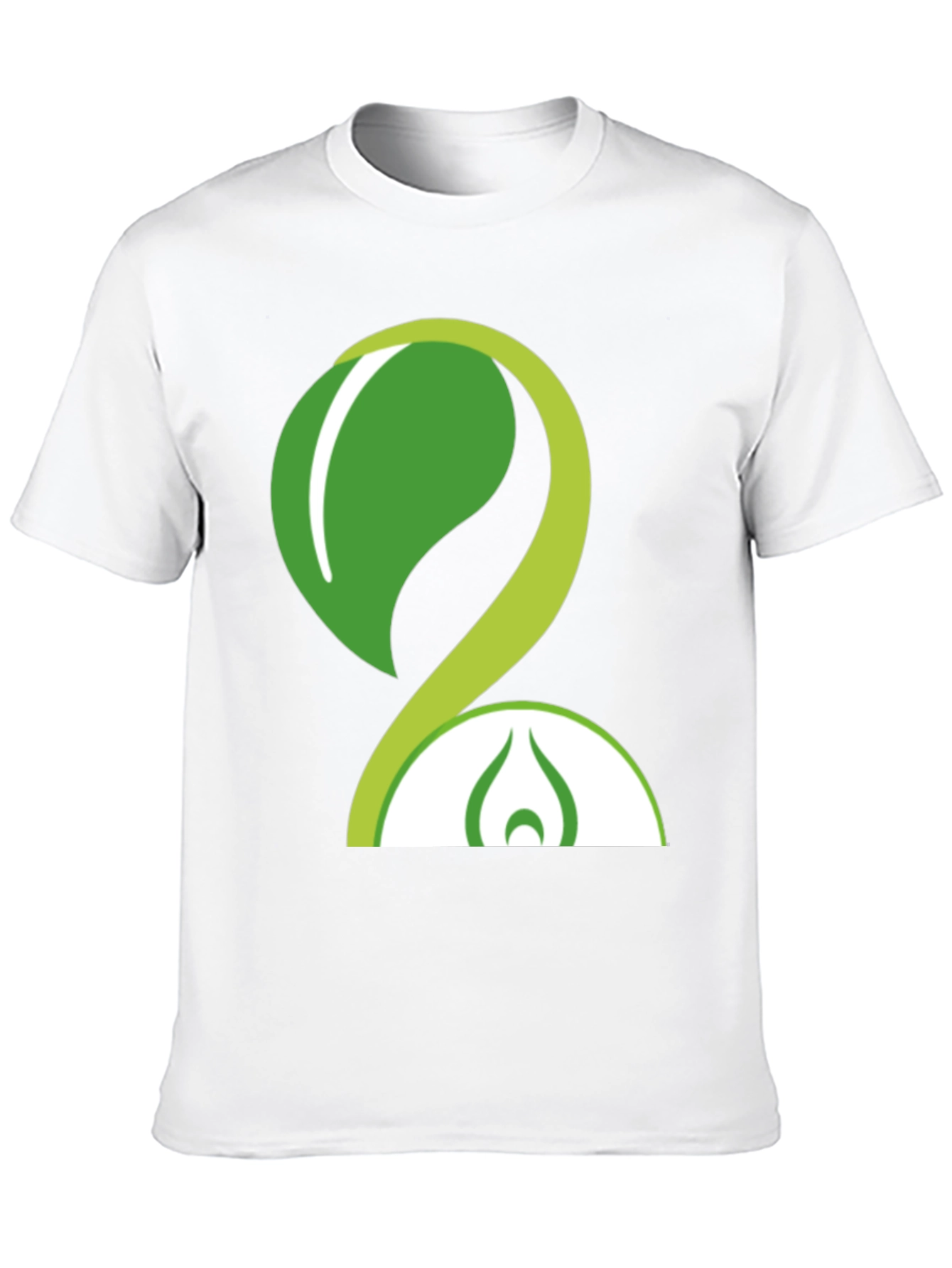 Eco-Friendly Green Leaf Design Black T-Shirt