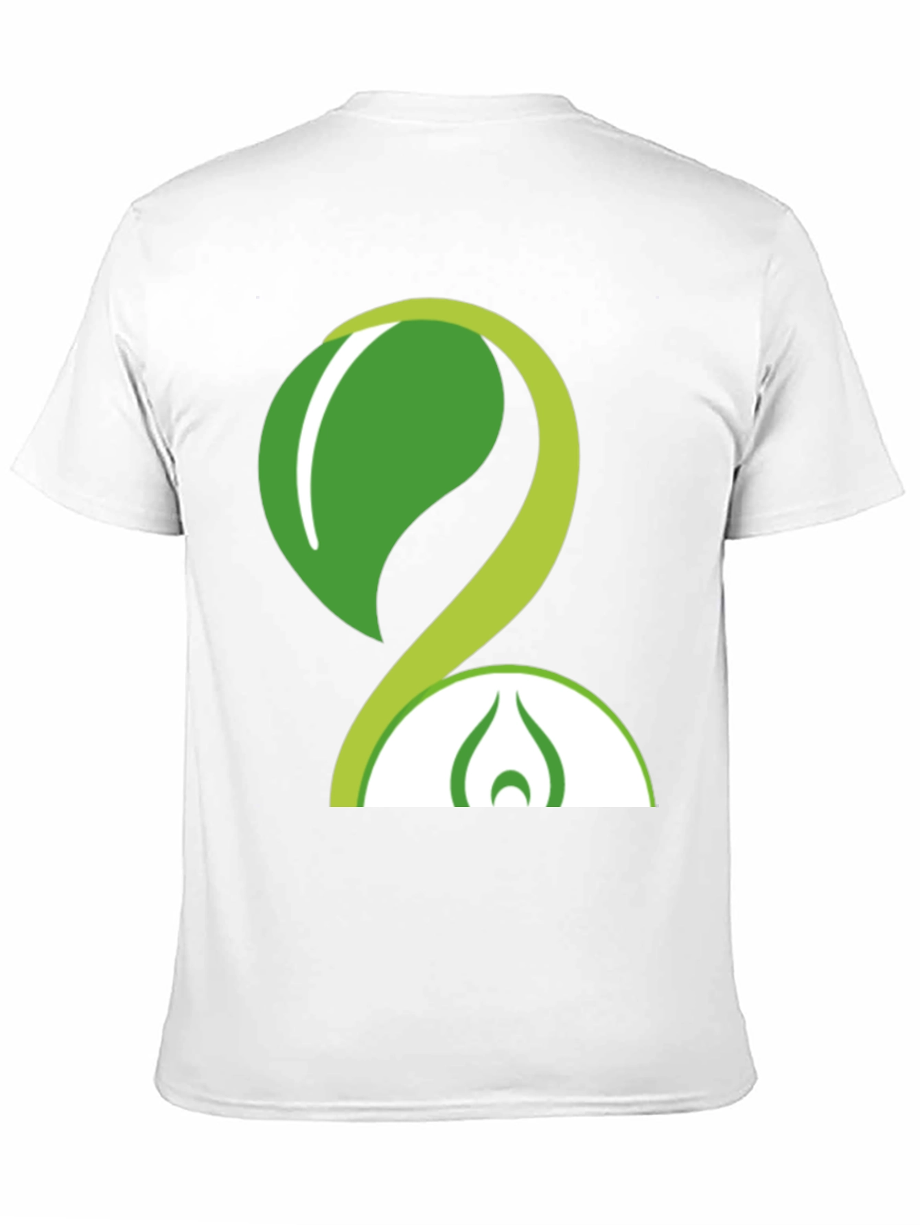 Eco-Friendly Green Leaf Design Black T-Shirt