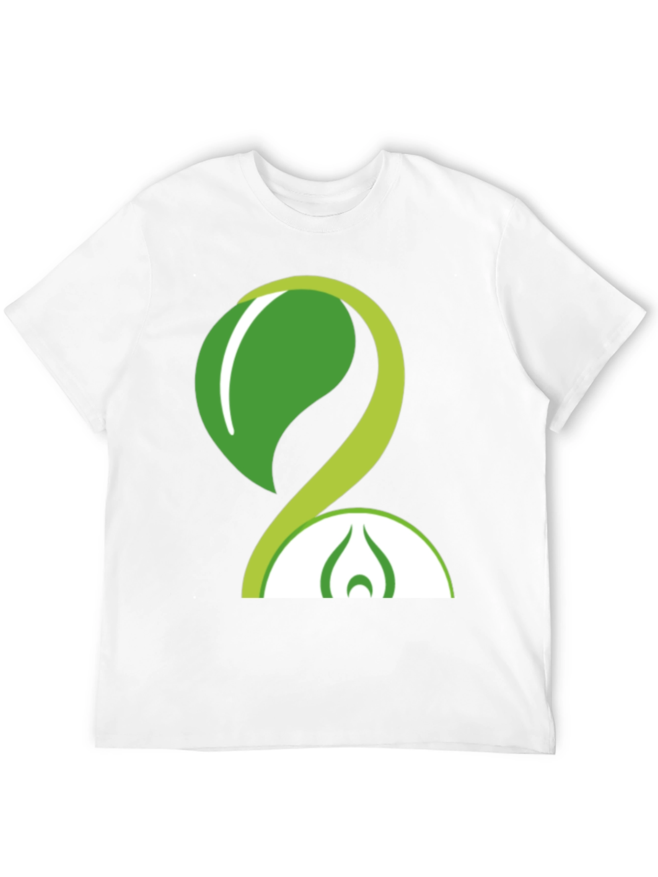 Eco-Friendly Green Leaf Design Black T-Shirt