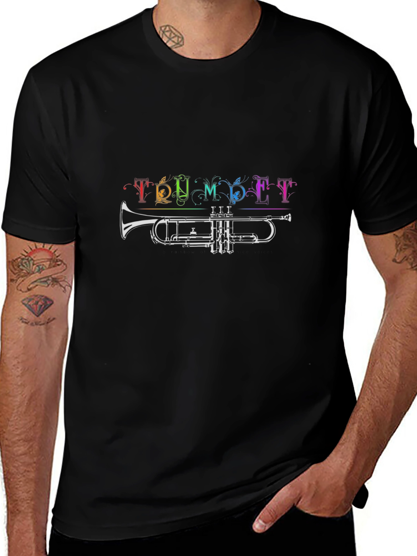 Trumpet Rainbow T-Shirt - Music Lover Tee