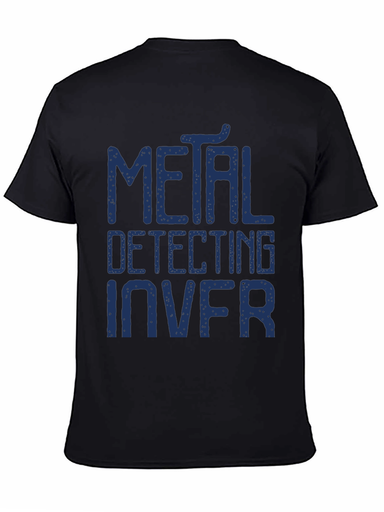 Metal Detecting T-Shirt - Blue Text on Black