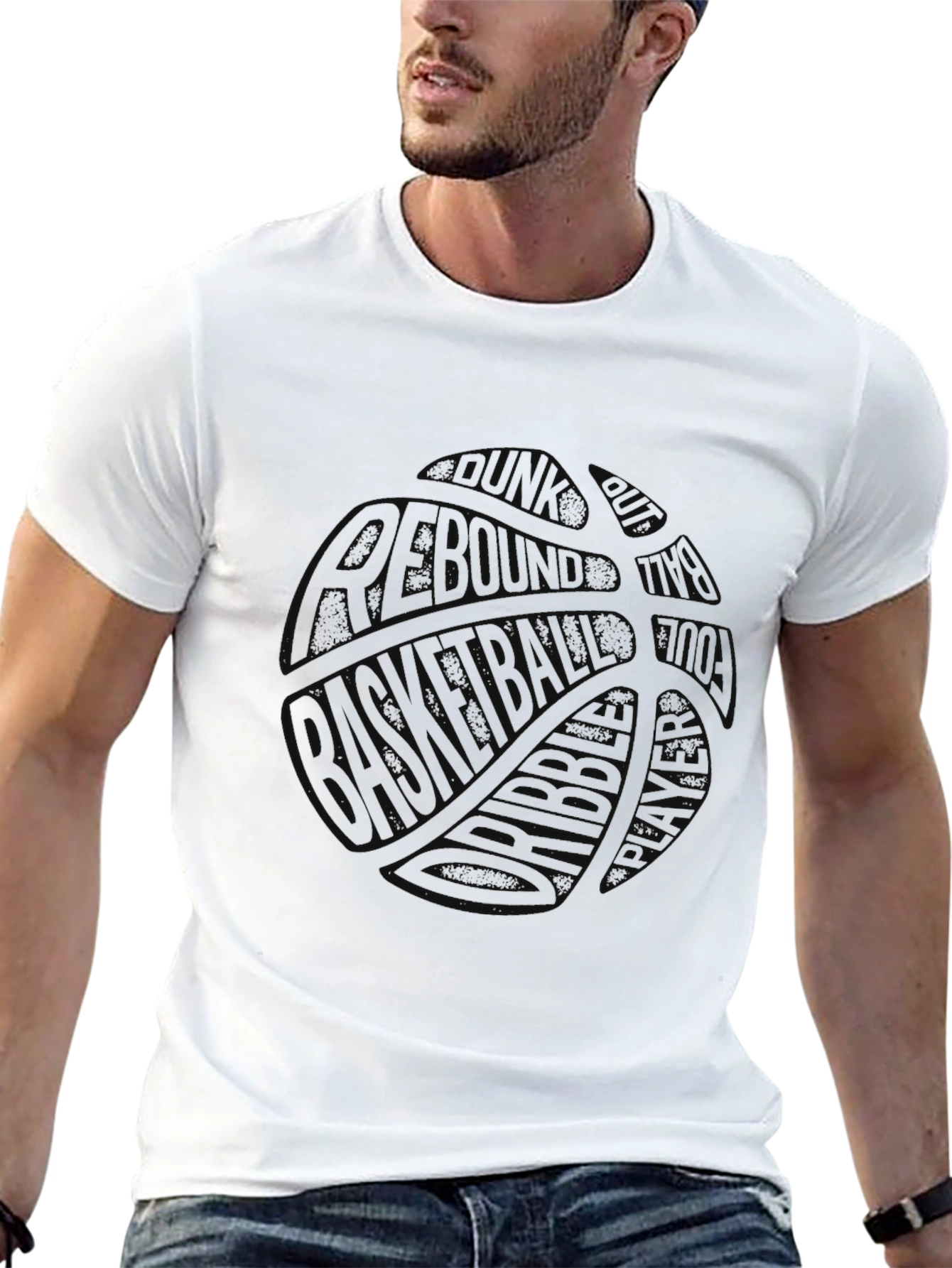 Mens Black Basketball Graphic Tee