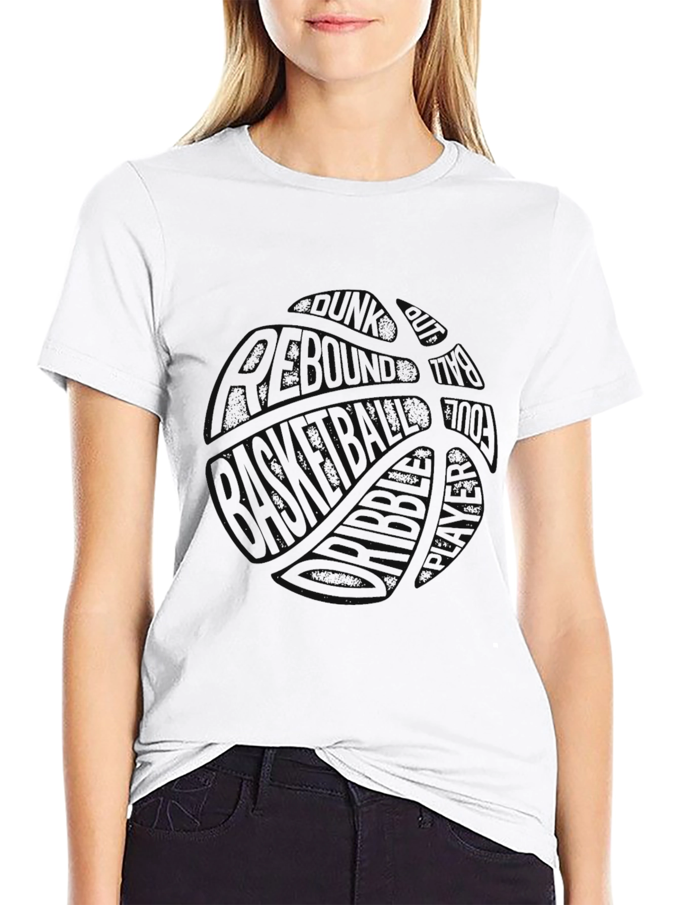 Mens Black Basketball Graphic Tee
