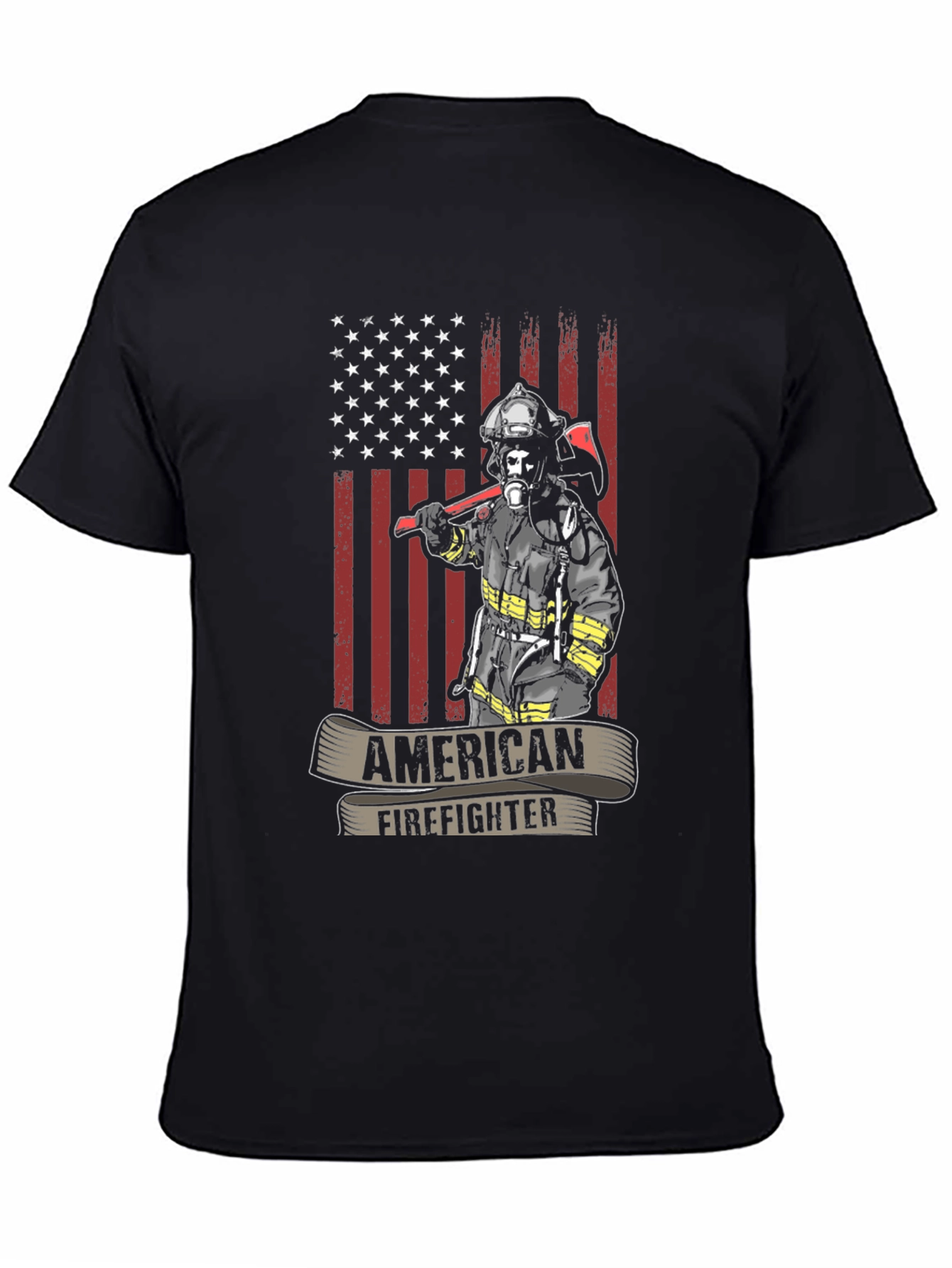American Firefighter T-Shirt - USA Flag Design