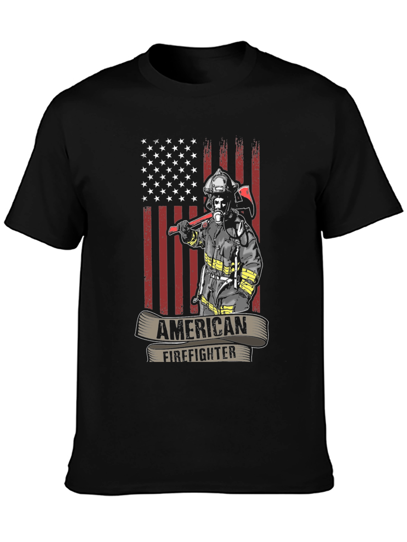 American Firefighter T-Shirt - USA Flag Design