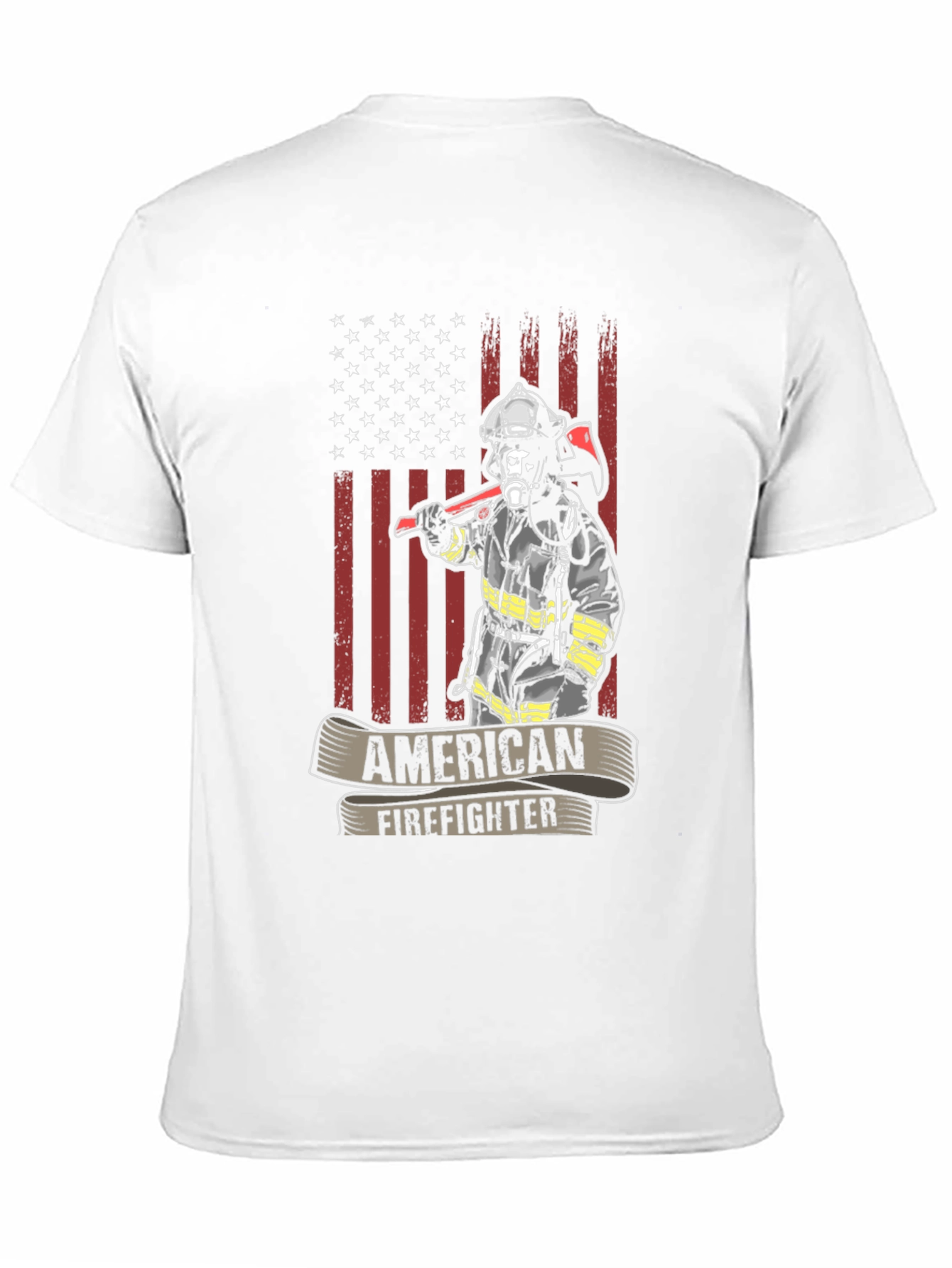 American Firefighter T-Shirt - USA Flag Design