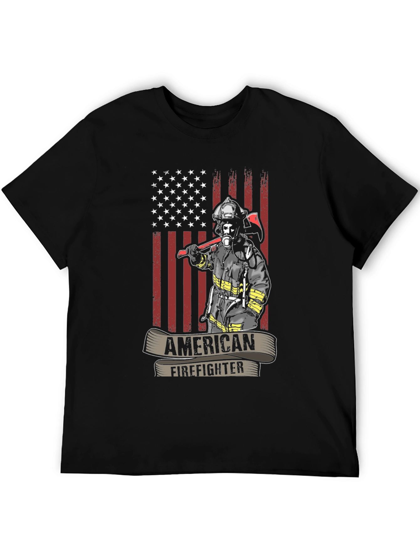American Firefighter T-Shirt - USA Flag Design