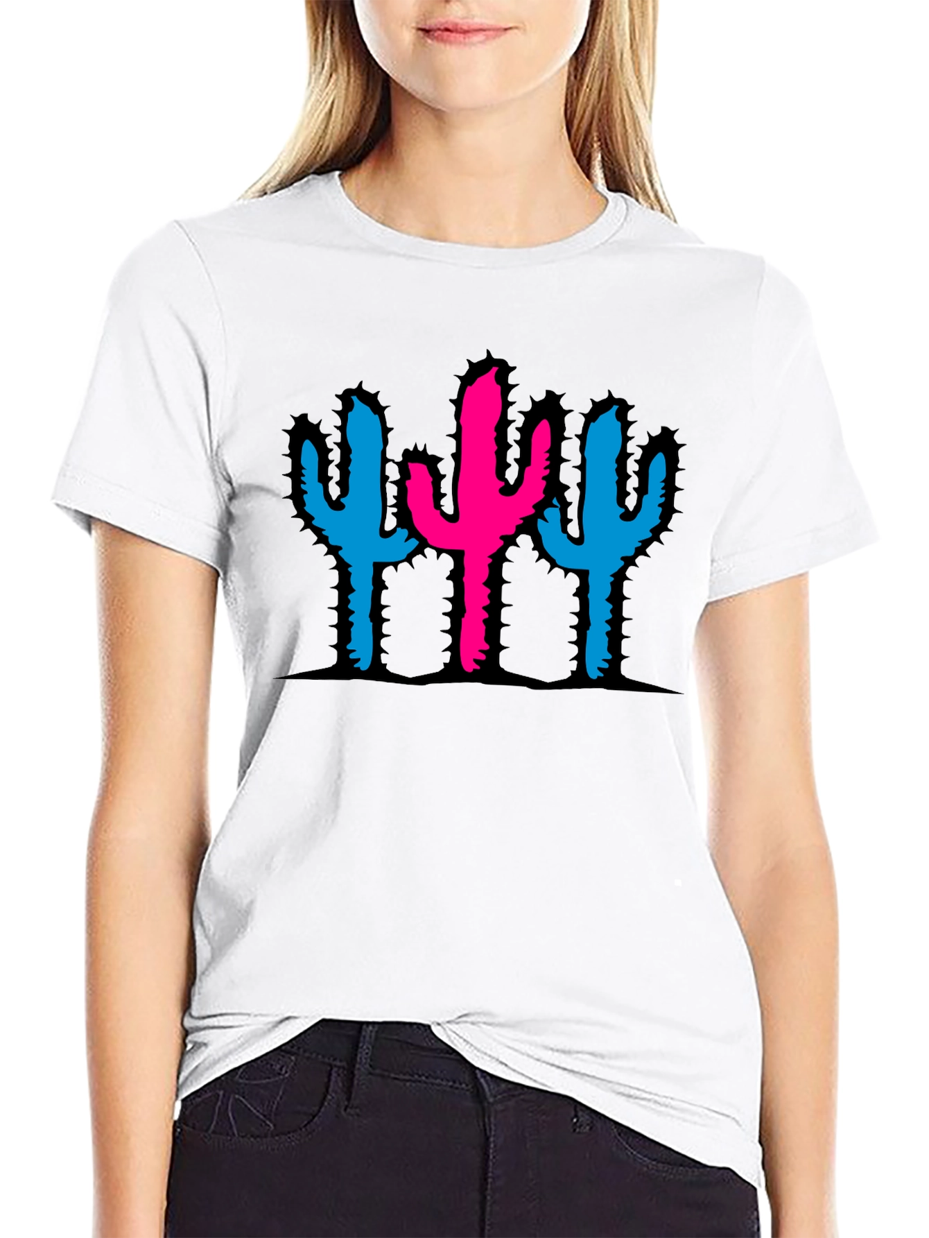 Cactus Graphic Black T-Shirt