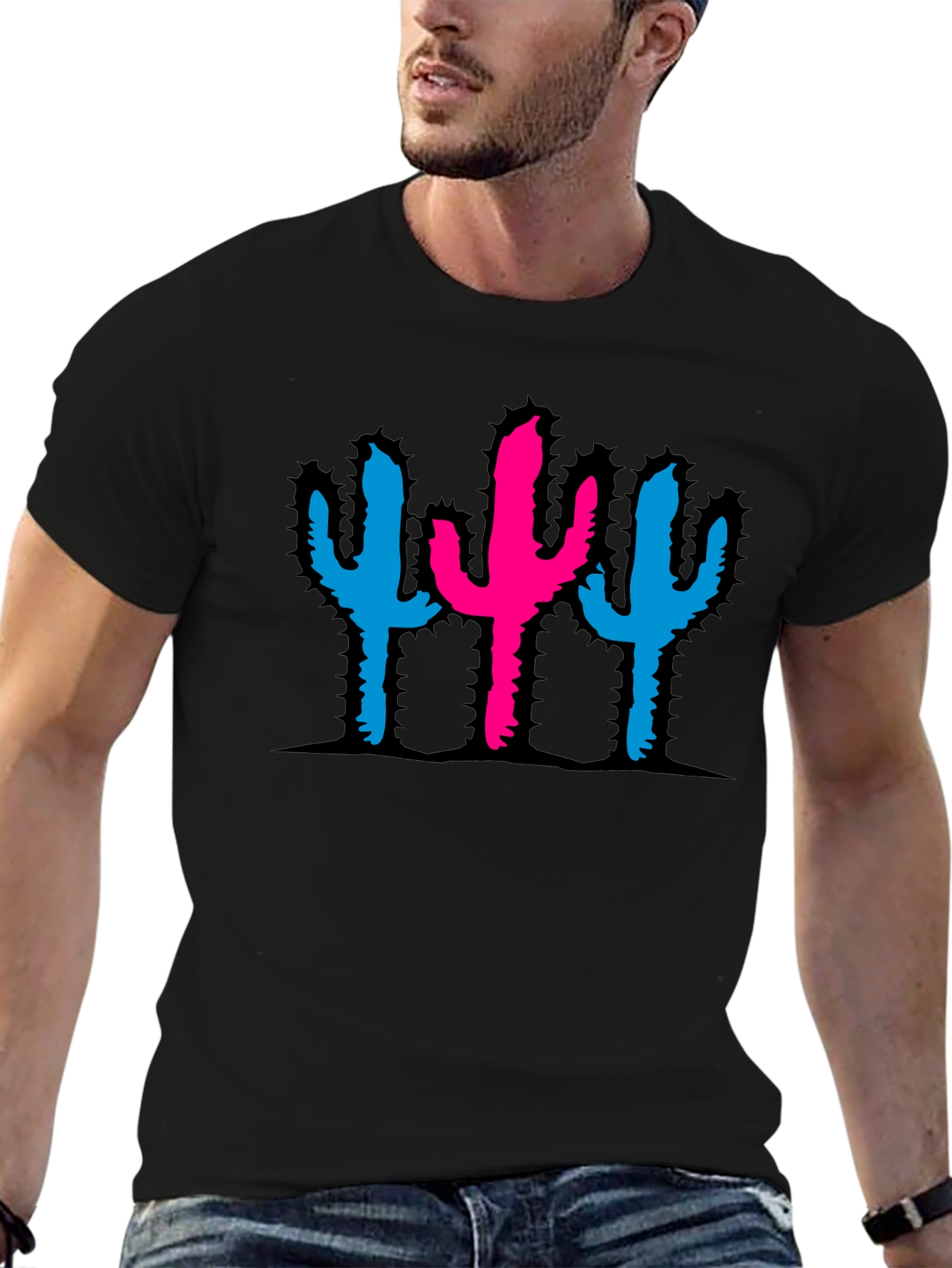 Cactus Graphic Black T-Shirt