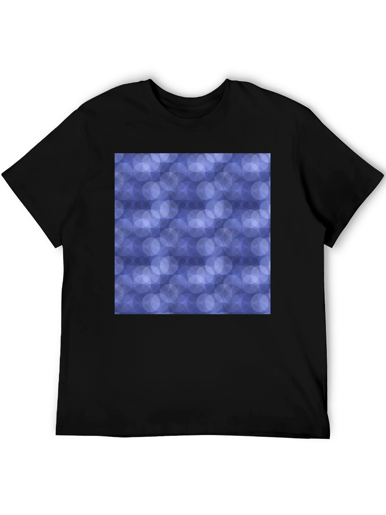Abstract Circle Pattern Black T-Shirt