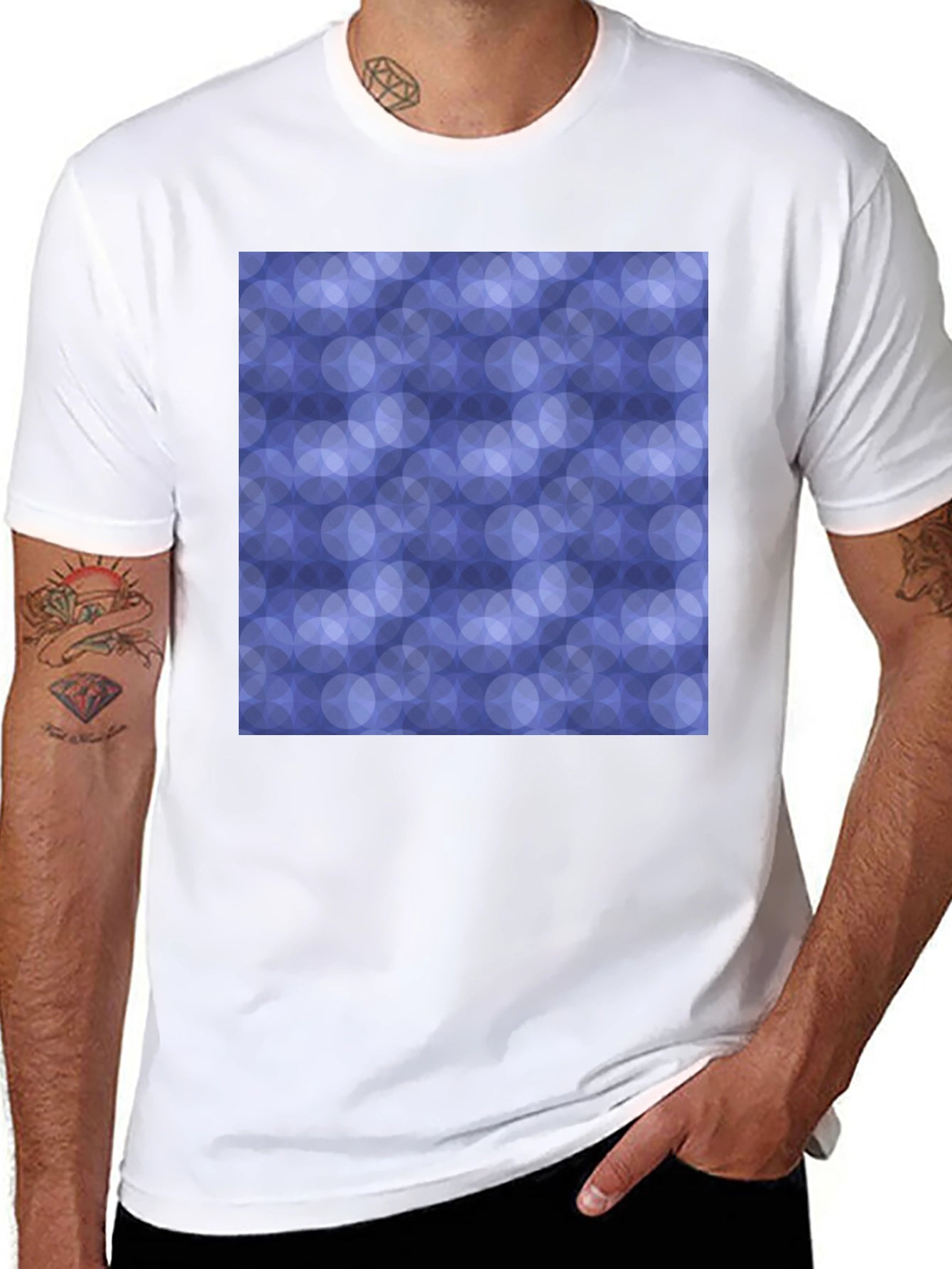 Abstract Circle Pattern Black T-Shirt