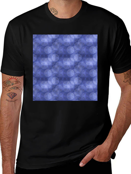 Abstract Circle Pattern Black T-Shirt