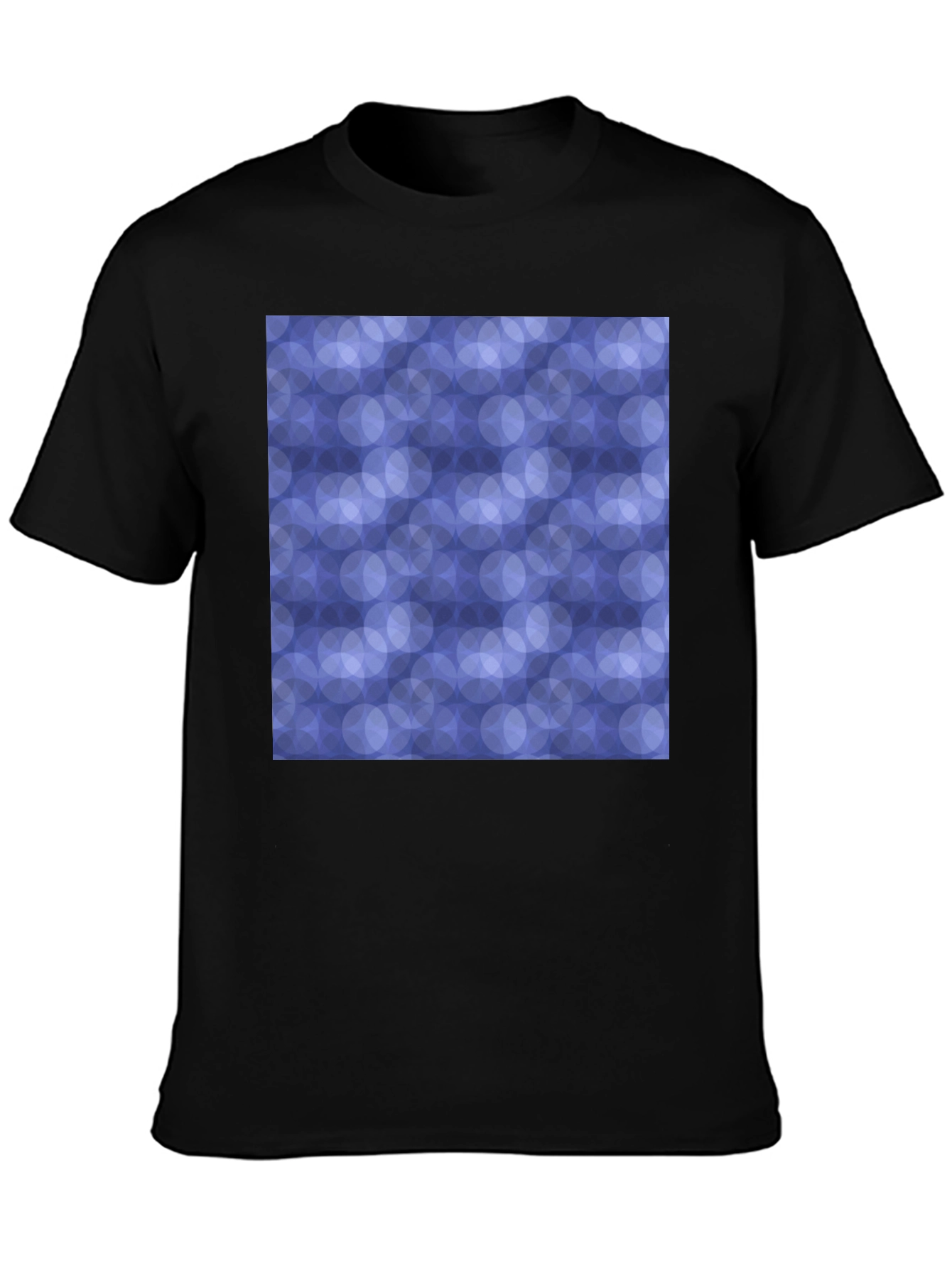 Abstract Circle Pattern Black T-Shirt