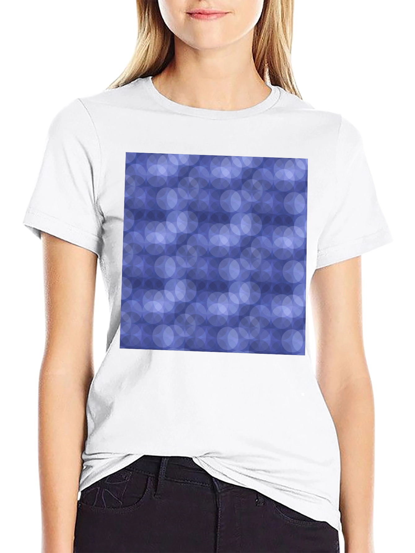 Abstract Circle Pattern Black T-Shirt