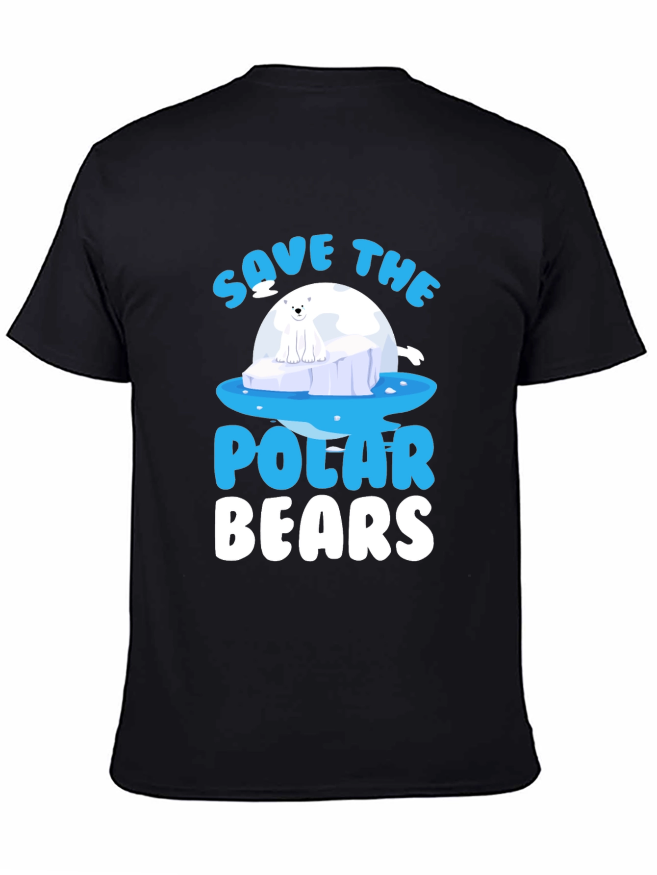 Save the Polar Bears T-Shirt - Black Cotton Tee
