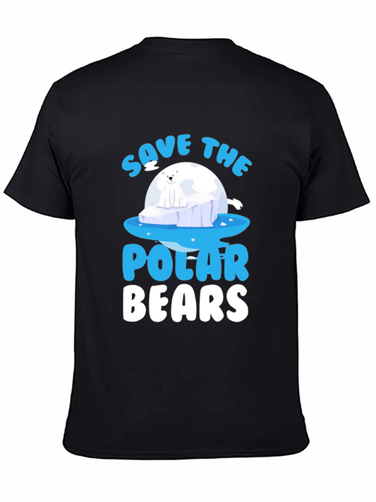 Save the Polar Bears T-Shirt - Black Cotton Tee