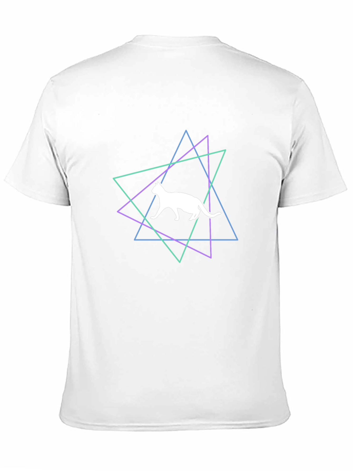 Geometric Cat Graphic T-Shirt