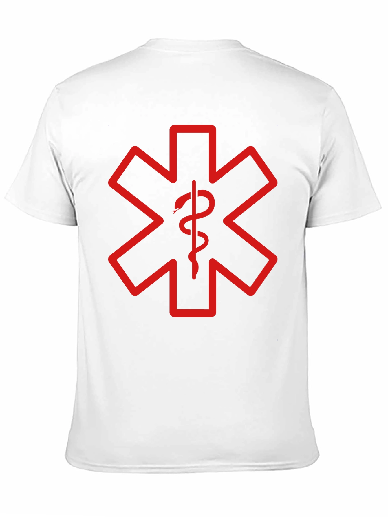 Black T-Shirt with Red Star of Life