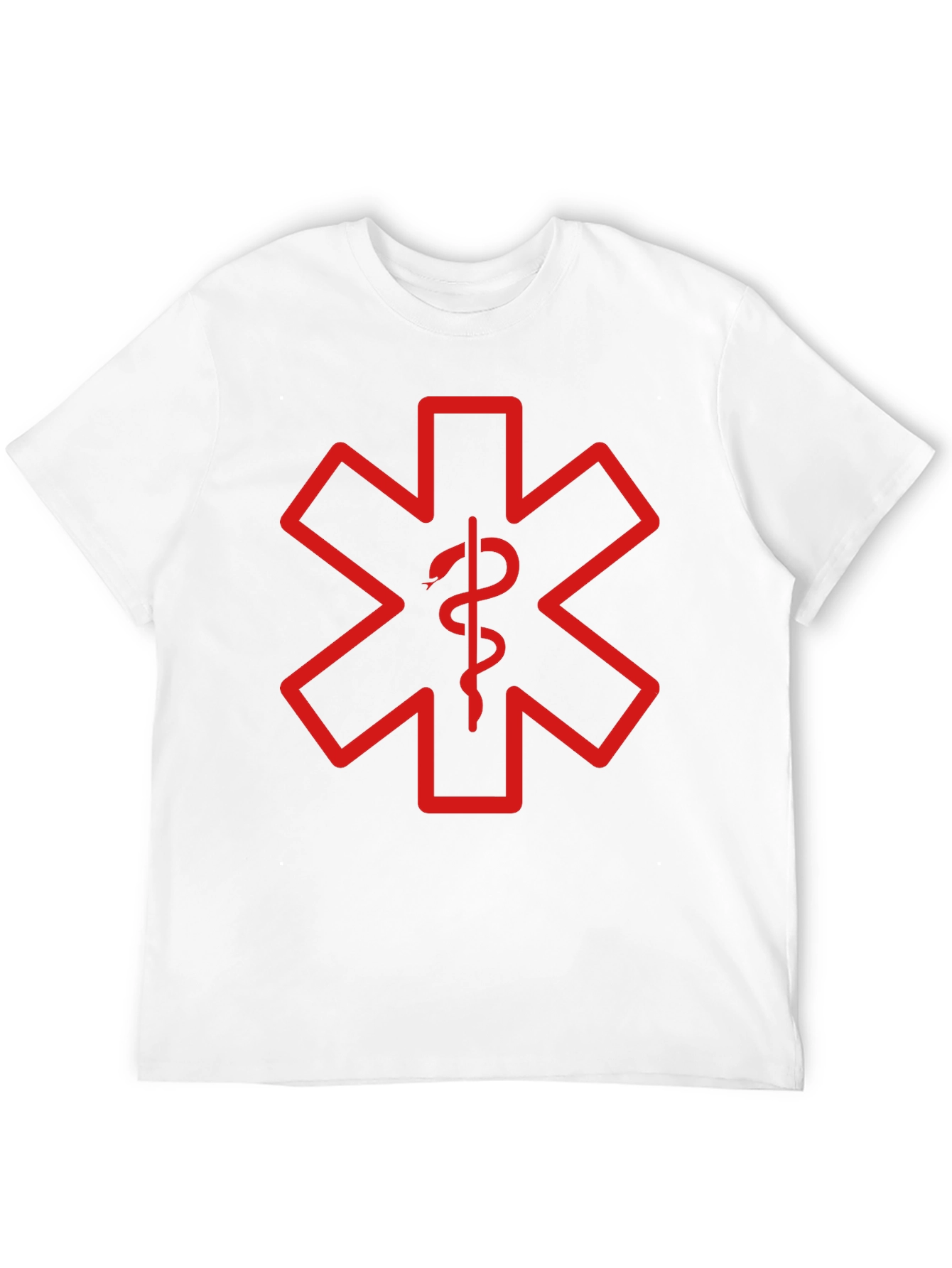 Black T-Shirt with Red Star of Life