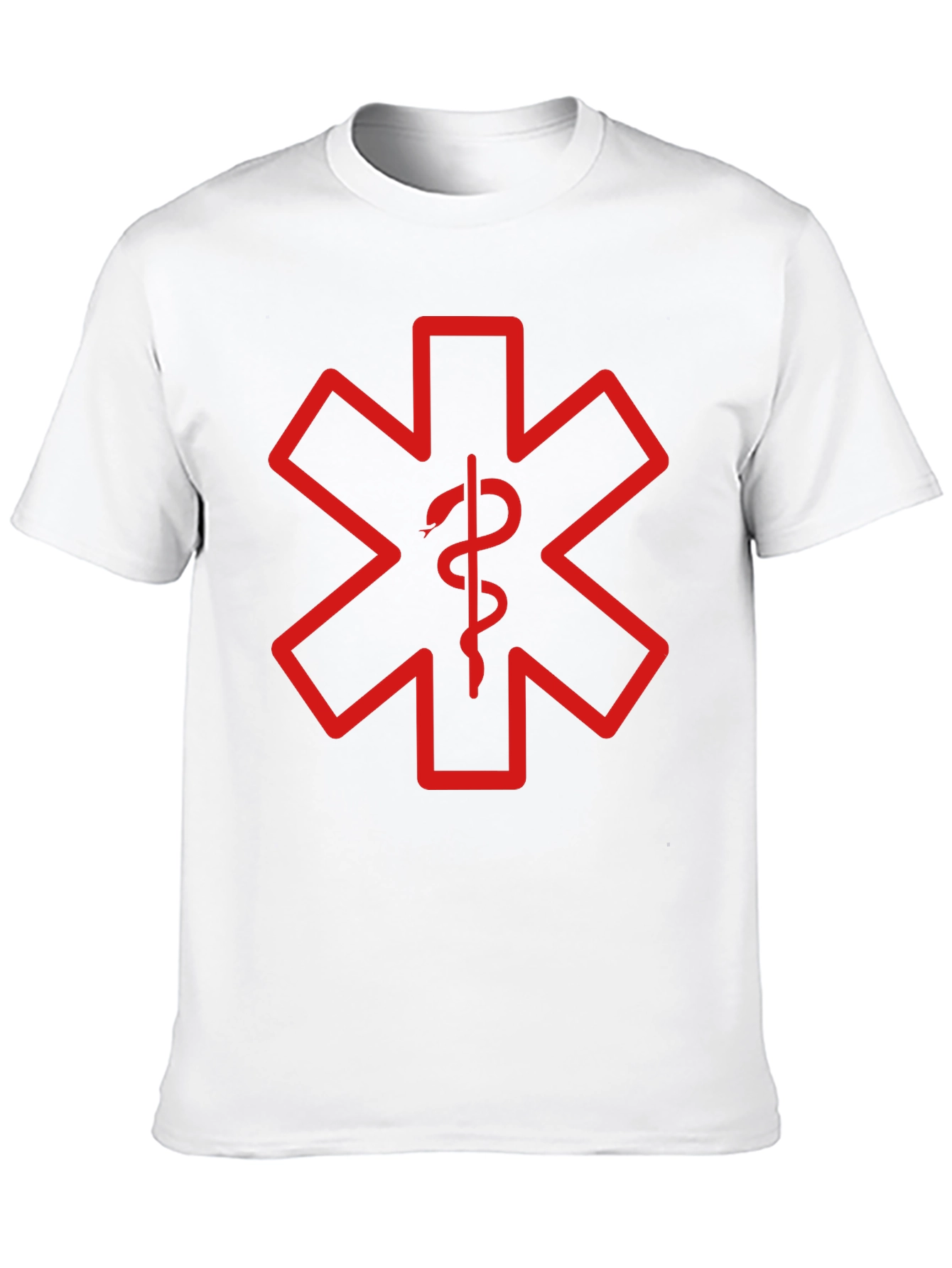 Black T-Shirt with Red Star of Life