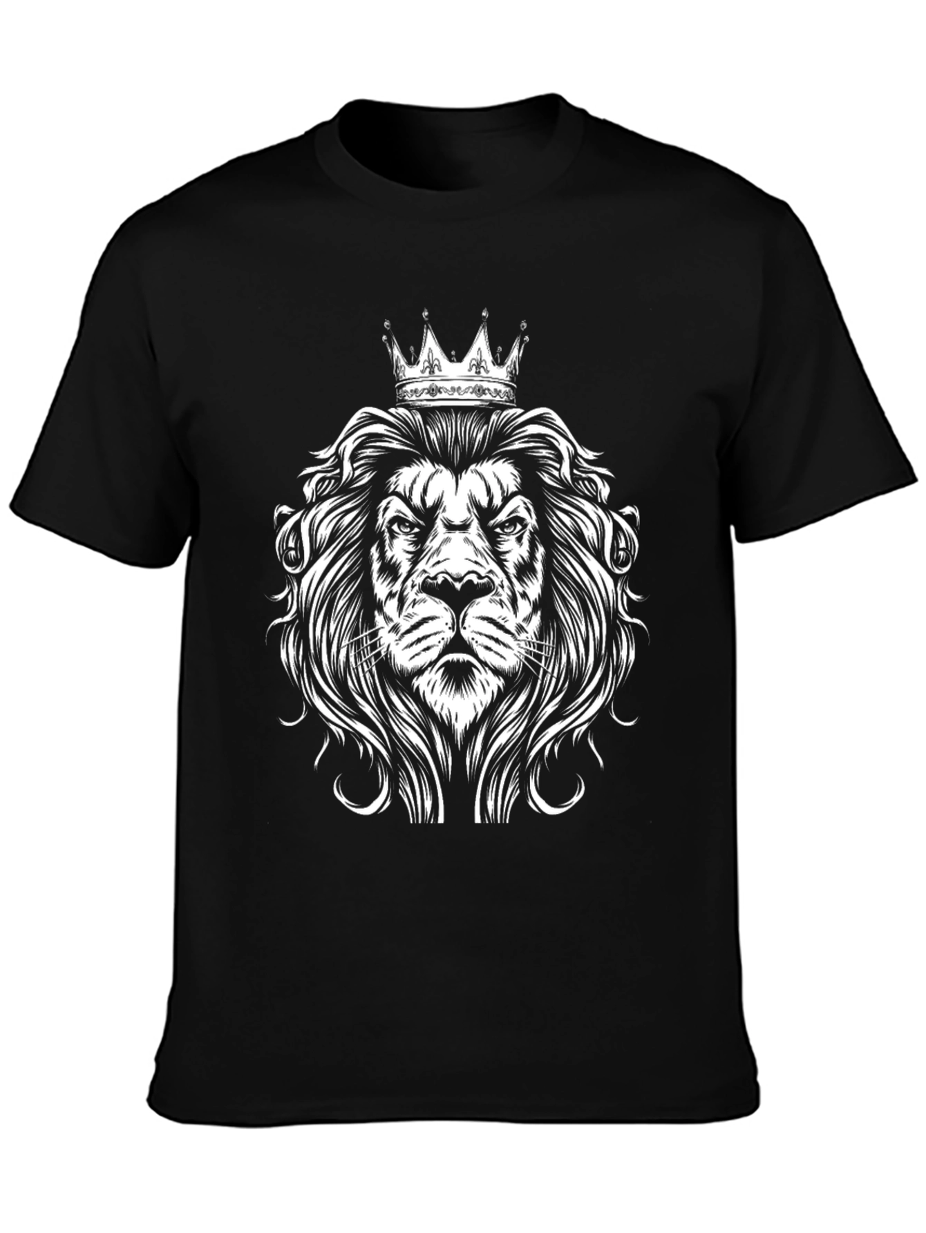 Lion King Crown Graphic T-Shirt - Black