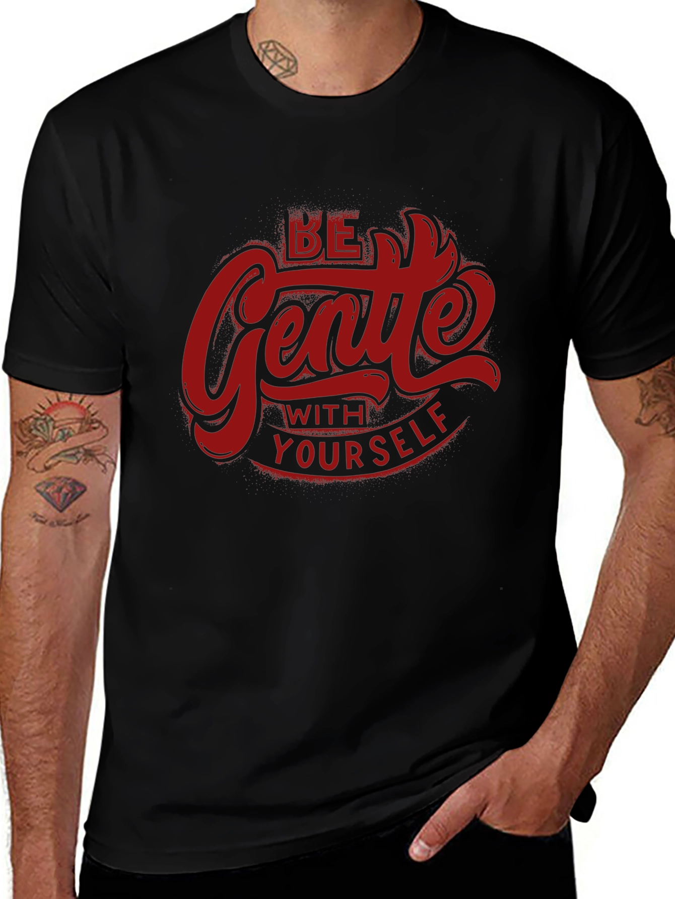 Be Gentle With Yourself Graphic Tee - Black