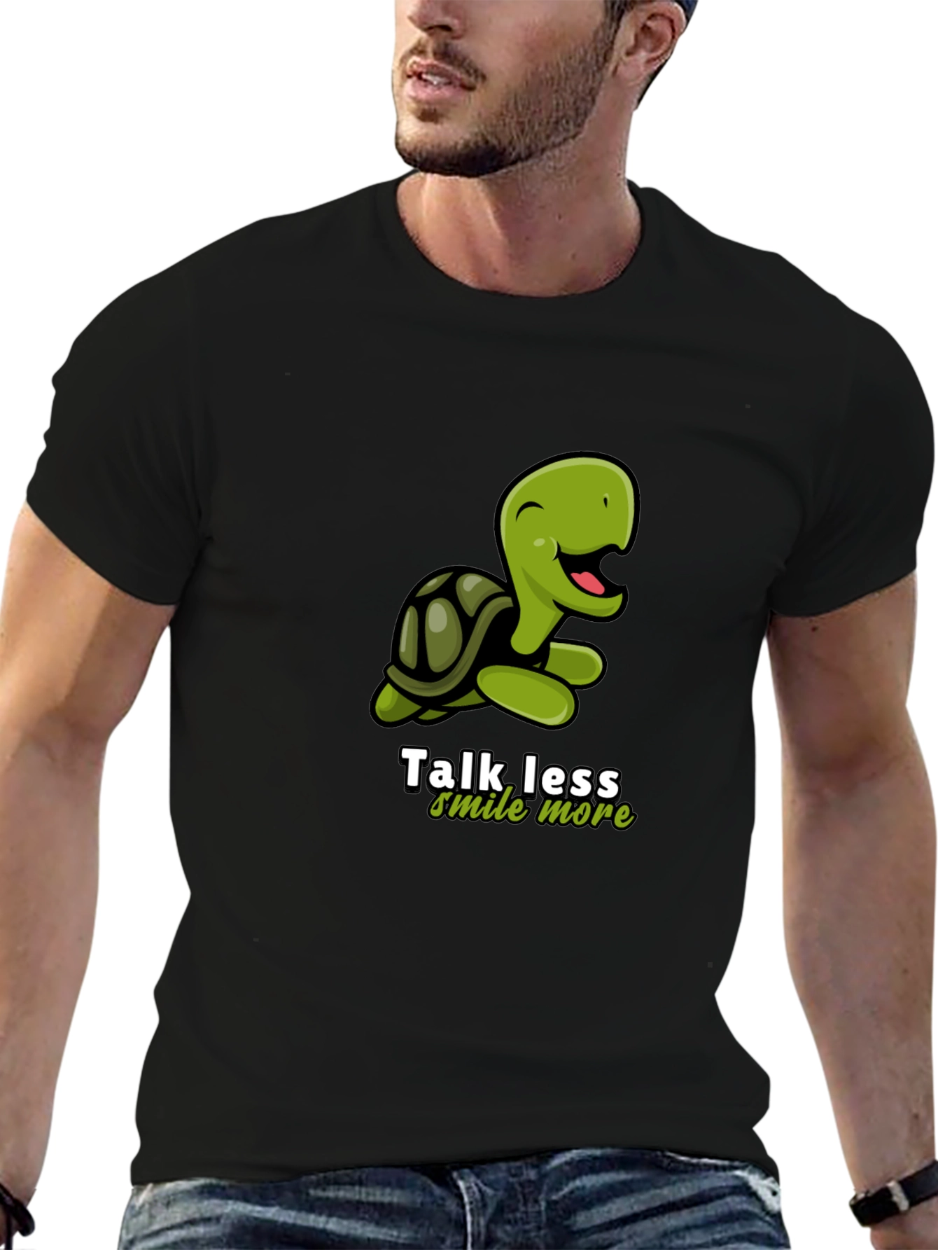Talk Less Smile More Turtle Graphic T-Shirt