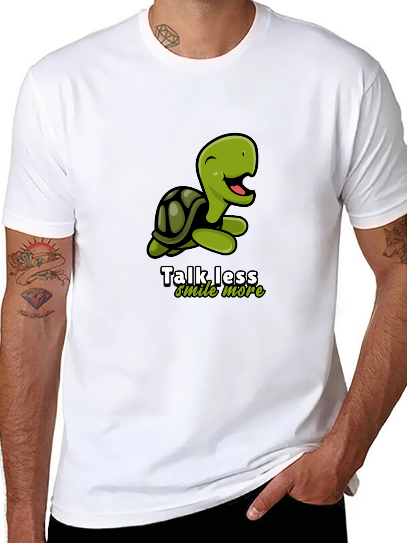 Talk Less Smile More Turtle Graphic T-Shirt