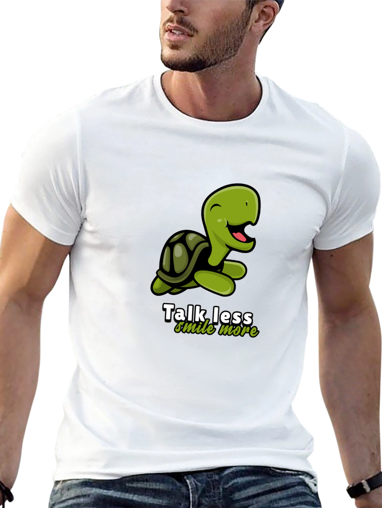 Talk Less Smile More Turtle Graphic T-Shirt