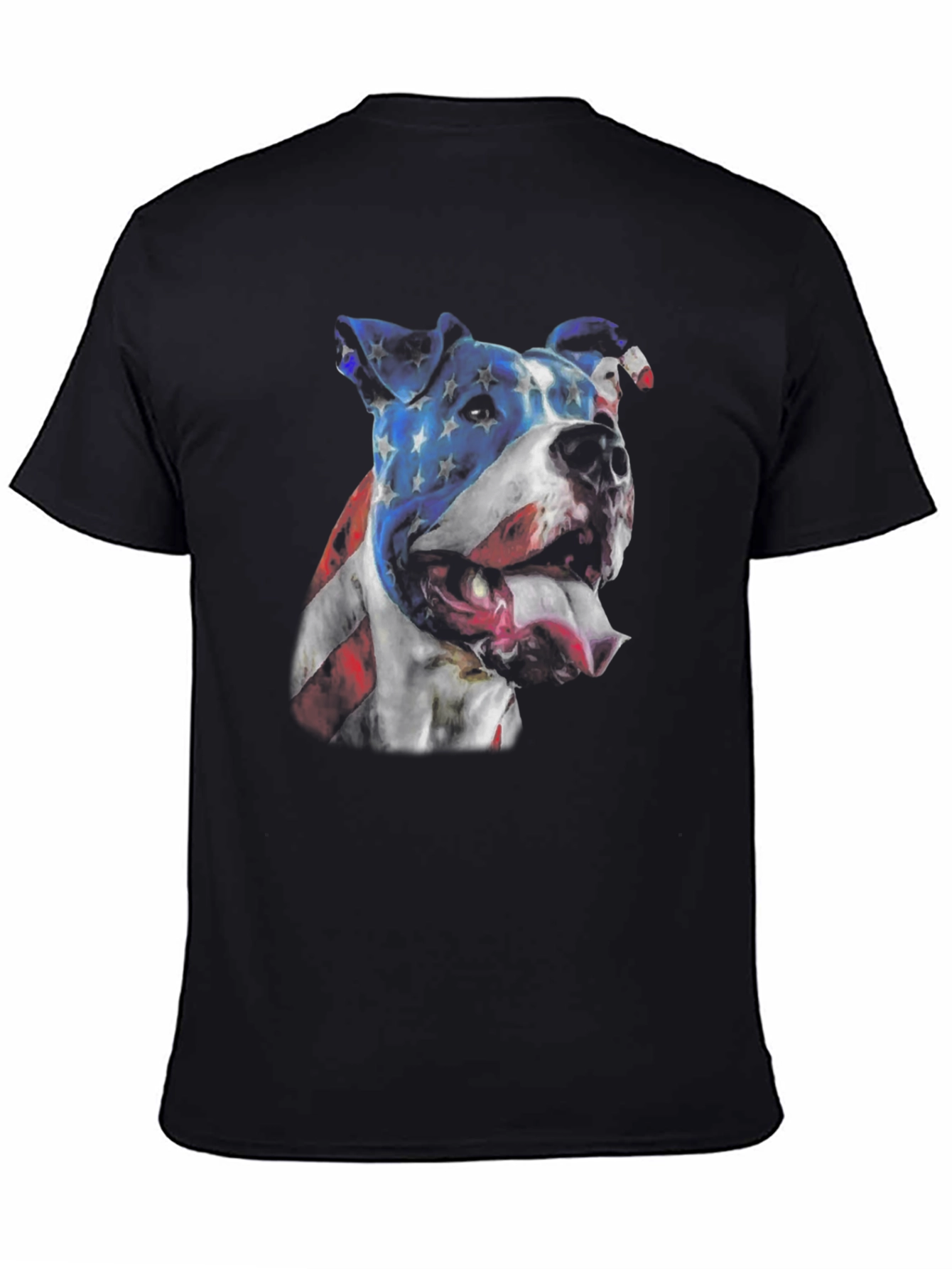 American Flag Dog Graphic Tee - Patriotic Pitbull Shirt