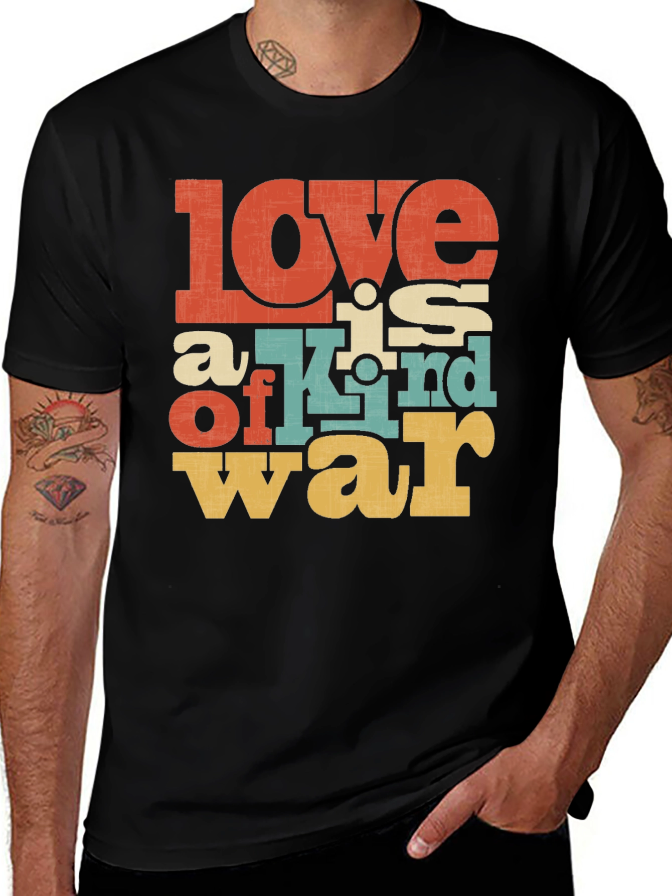 Love is War Graphic Tee - Retro Design