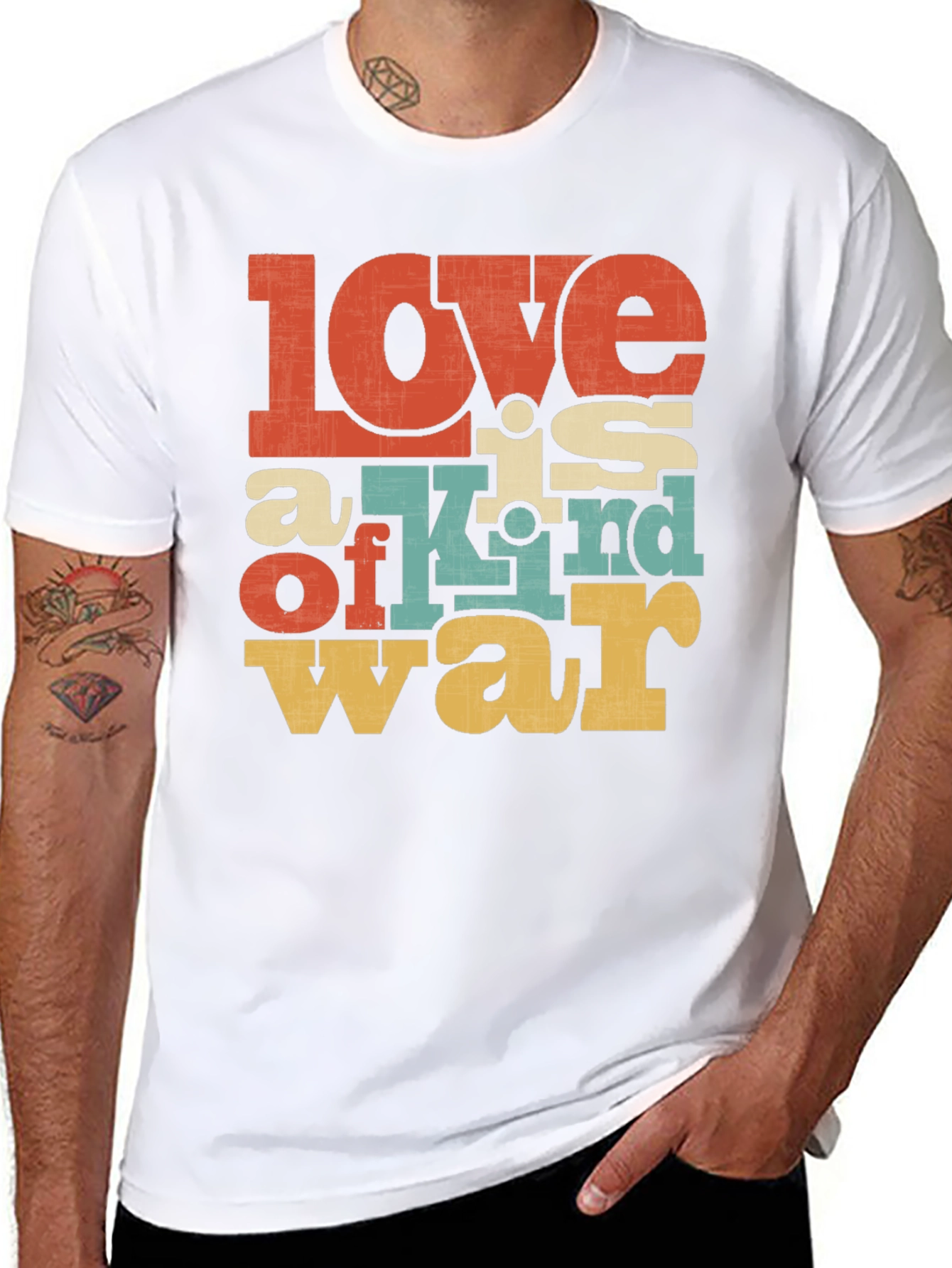 Love is War Graphic Tee - Retro Design
