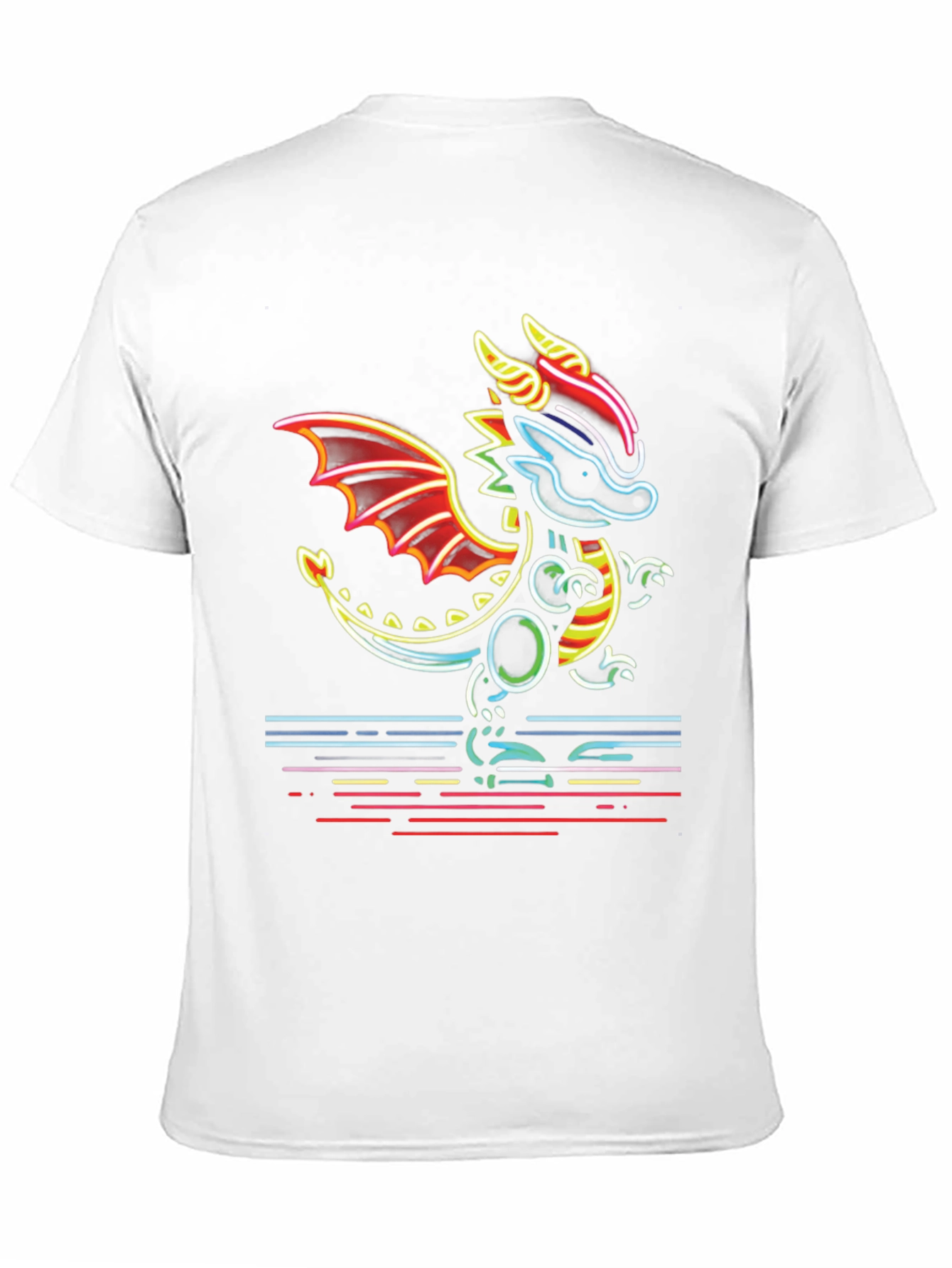 Neon Dragon Graphic Tee - Mens Black T-Shirt