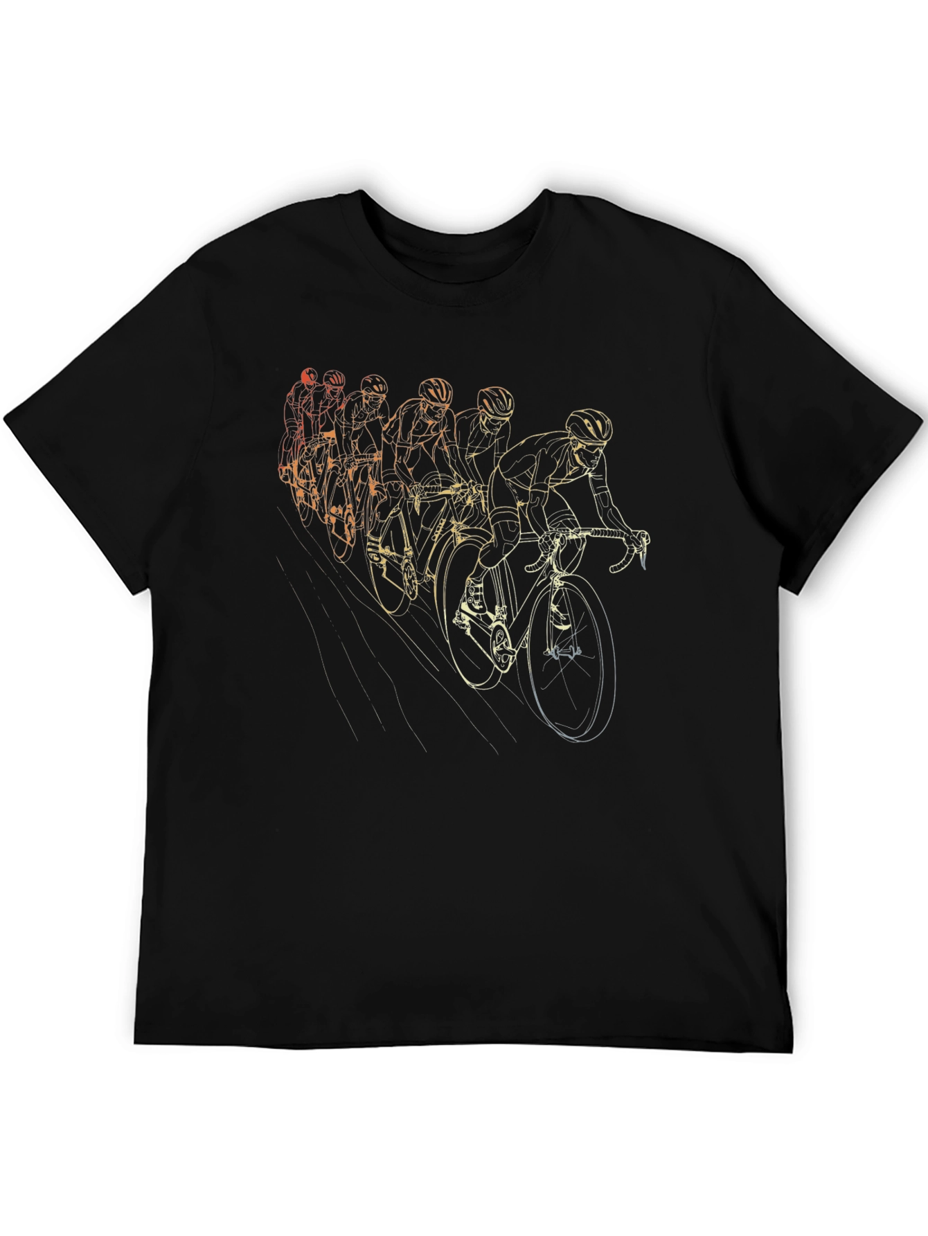 Cycling Team Graphic Tee - Black Cotton T-Shirt