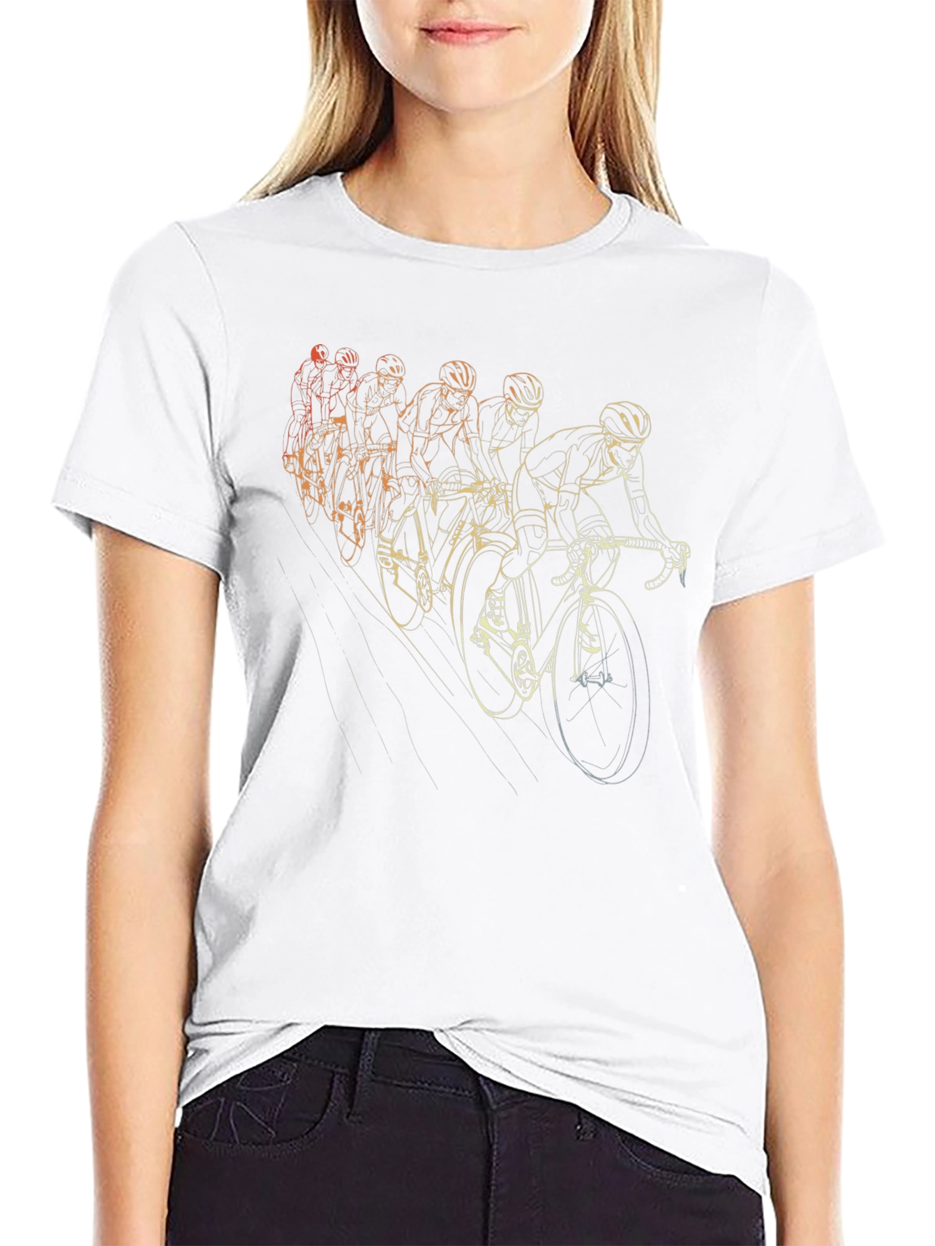 Cycling Team Graphic Tee - Black Cotton T-Shirt