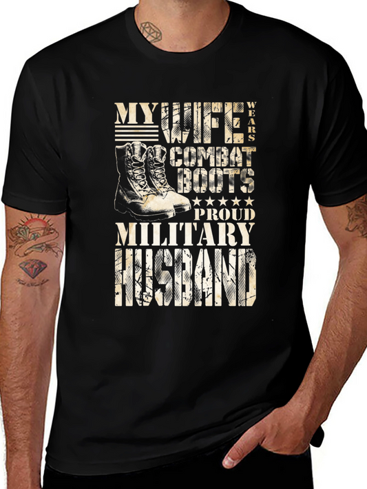Military Husband Combat Boots T-Shirt