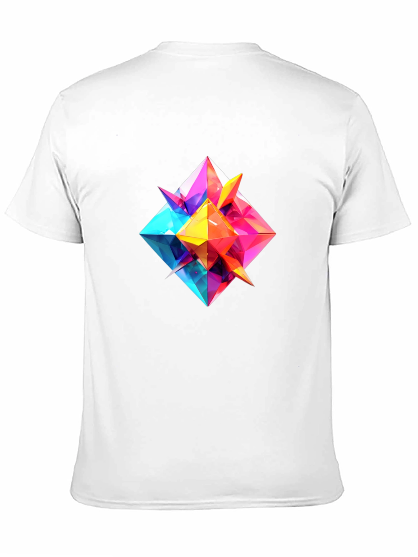 Geometric Prism Graphic Tee - Modern Art Design
