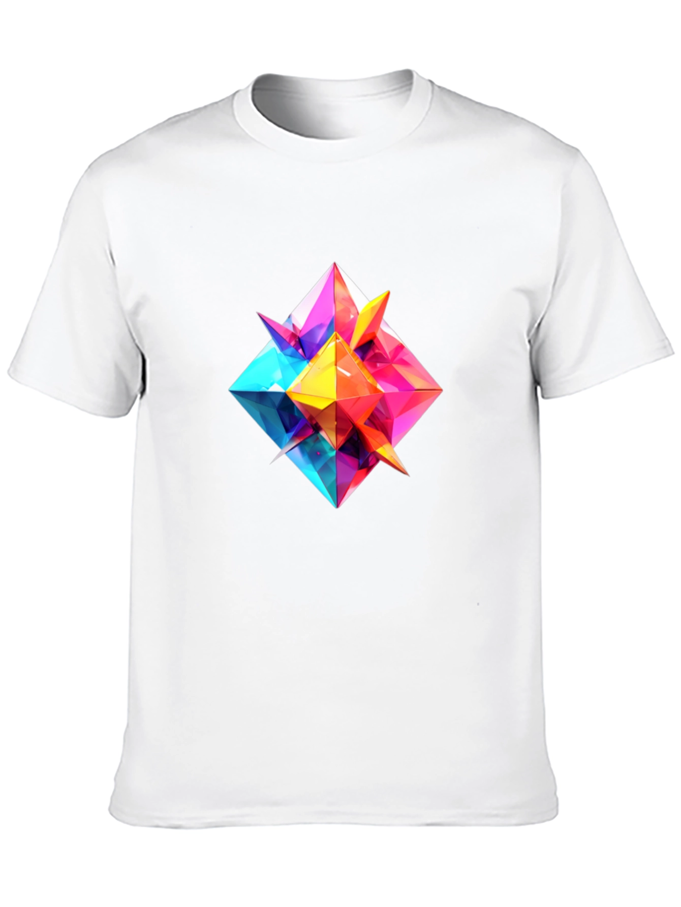 Geometric Prism Graphic Tee - Modern Art Design