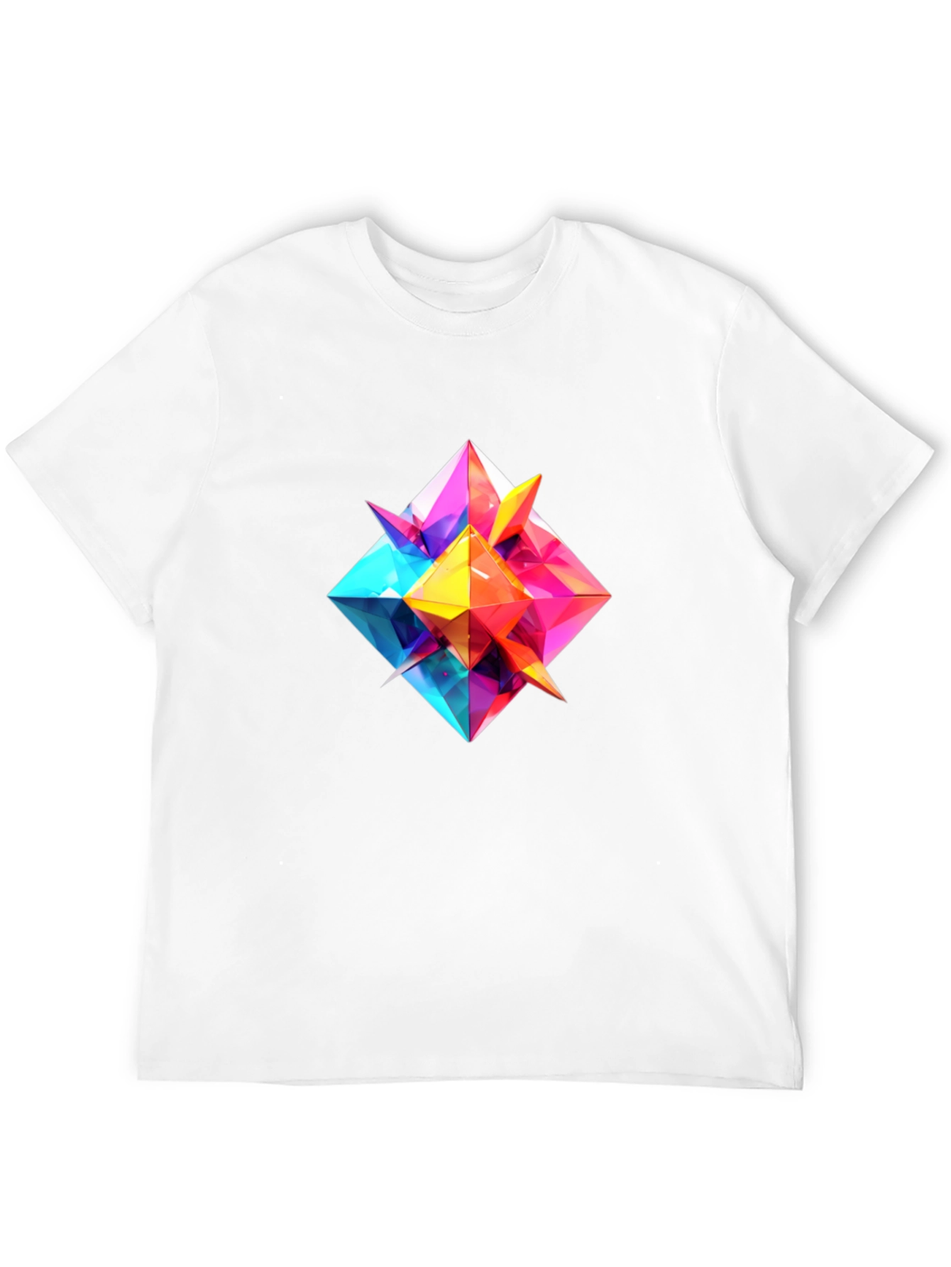 Geometric Prism Graphic Tee - Modern Art Design